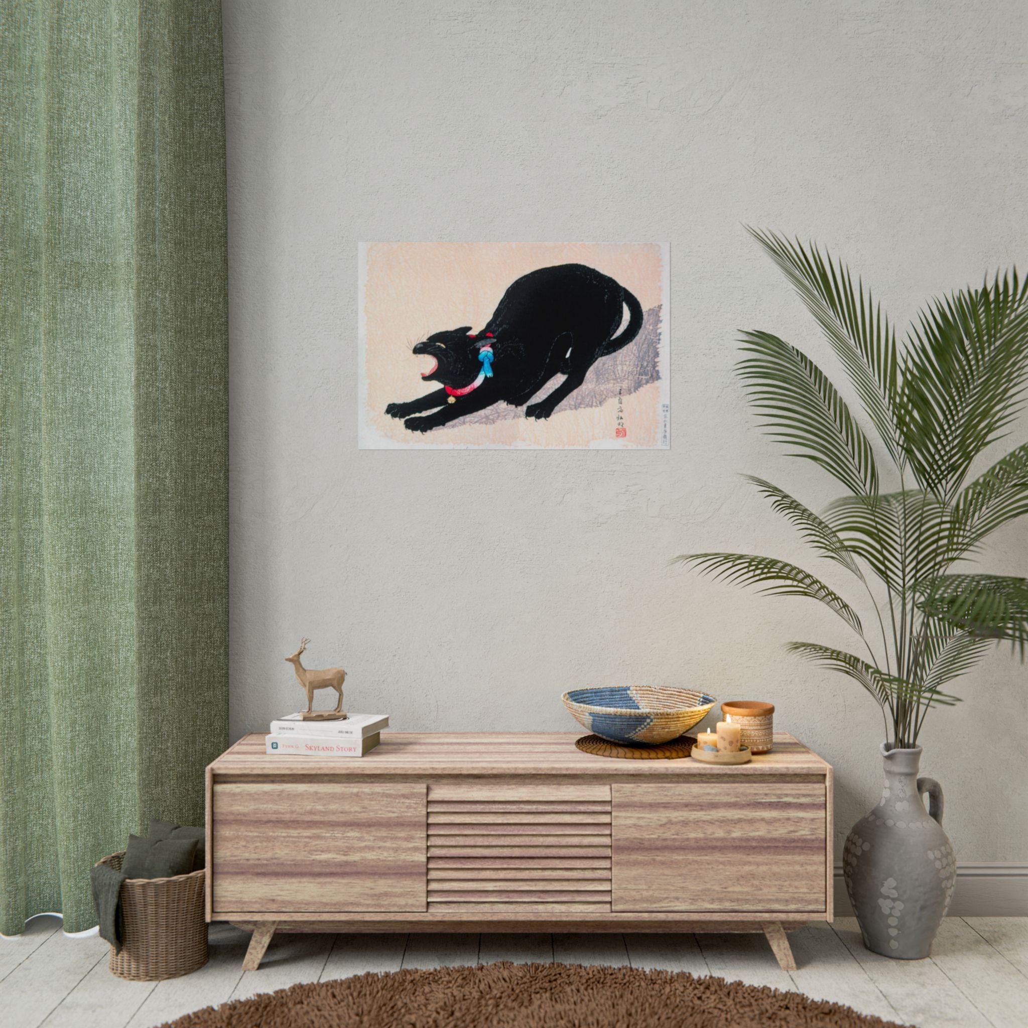 black-cat-hissing-poster-print-rolled-wall-art-for-cat-lovers-cat-art-decor-cat-themed-home-decor-gift-for-cat-owners-cat-wal