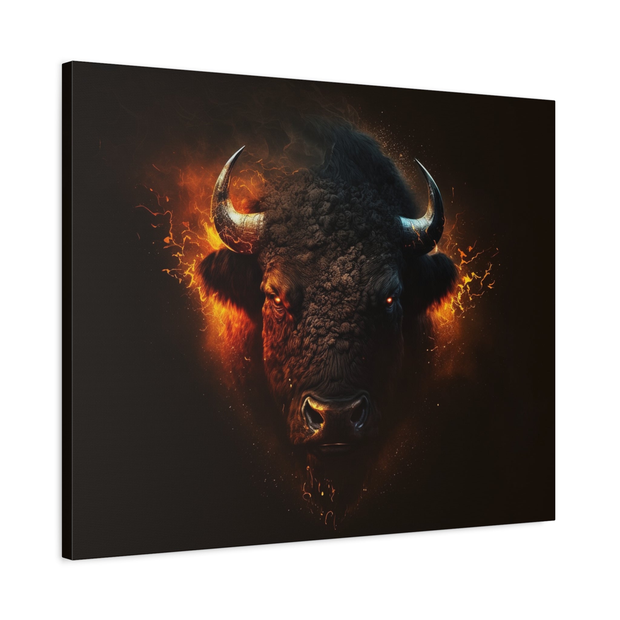 canvas-print-bison-art-wall-decor-buffalo-gift-wildlife-home-decoration-western-bison-painting-nature-lover-gift-farm-house-w