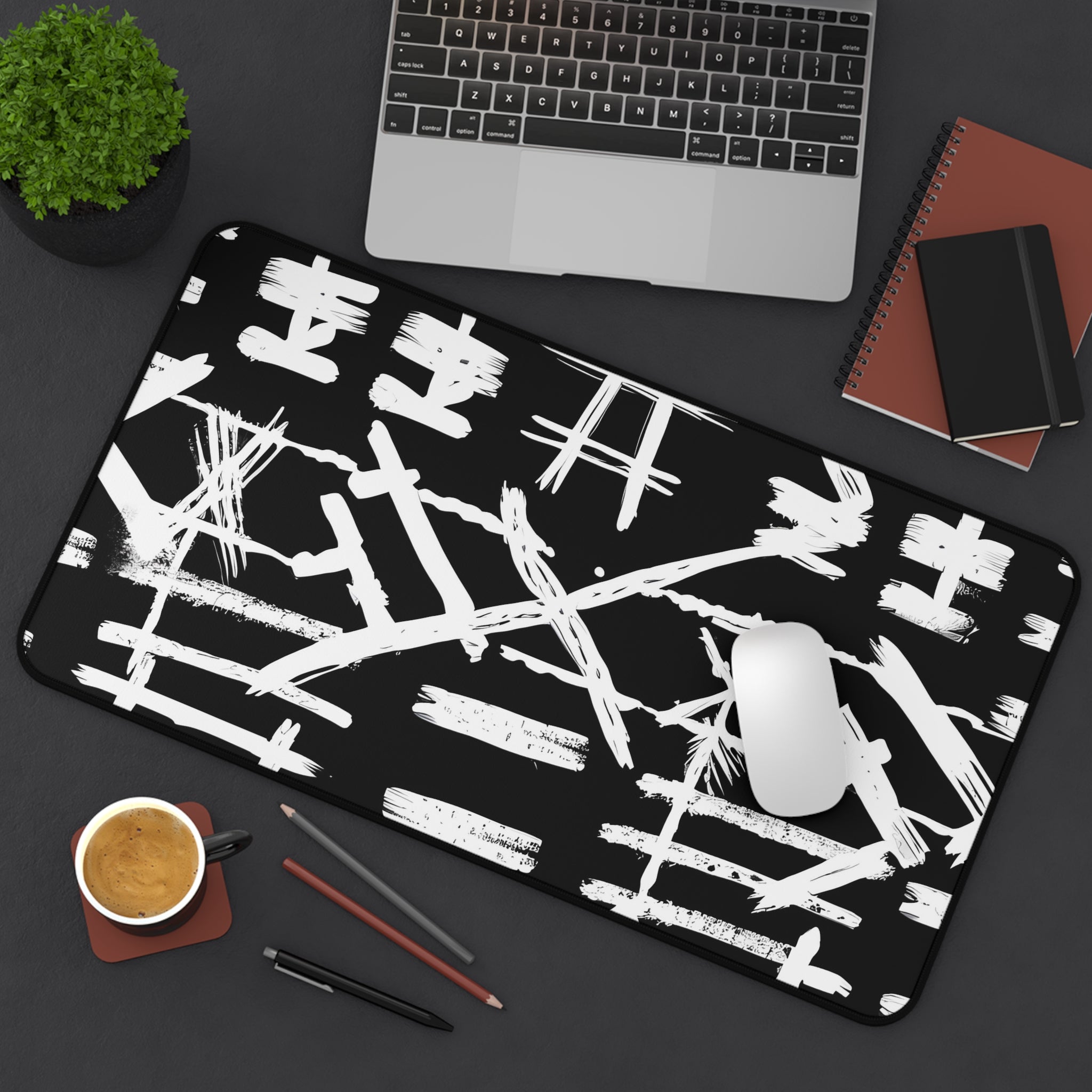 black-xxx-monochrome-mouse-pad-black-and-white-face-desk-mat-sleek-black-and-white-desk-pad-modern-minimalist-mouse-pad