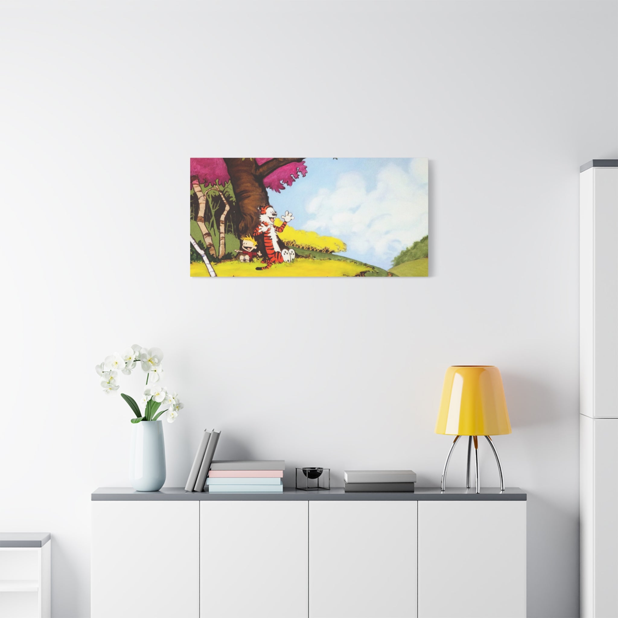 Calvin and Hobbes Canvas Wall Art - Nostalgic Comic Strip Poster for Kids Room & Nursery Room Decor - Adventure Theme Print