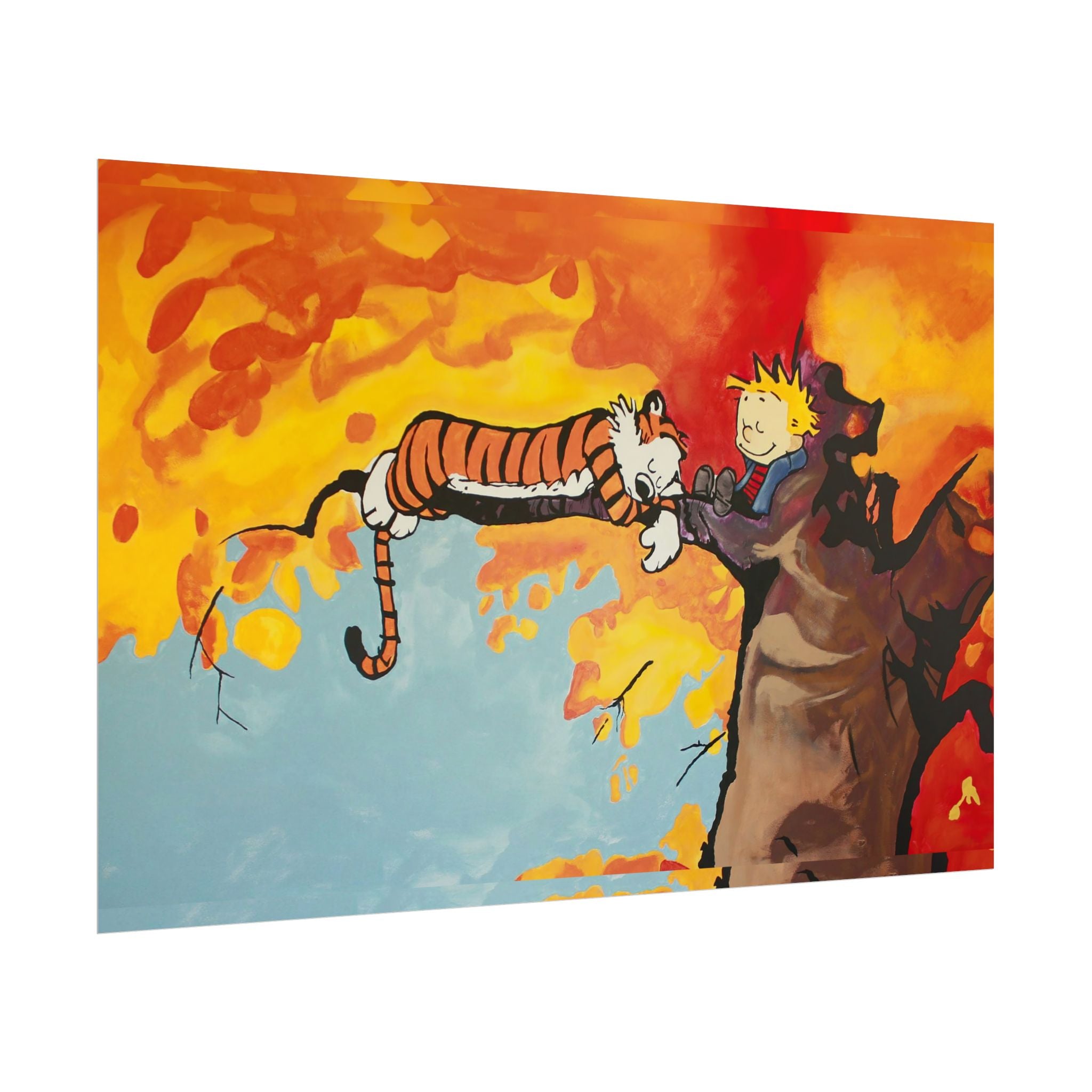 Calvin and Hobbes Art Poster - Nostalgic Cartoon Wall Decor - Unique Birthday Gift for Fans - Timeless Comic Book Design