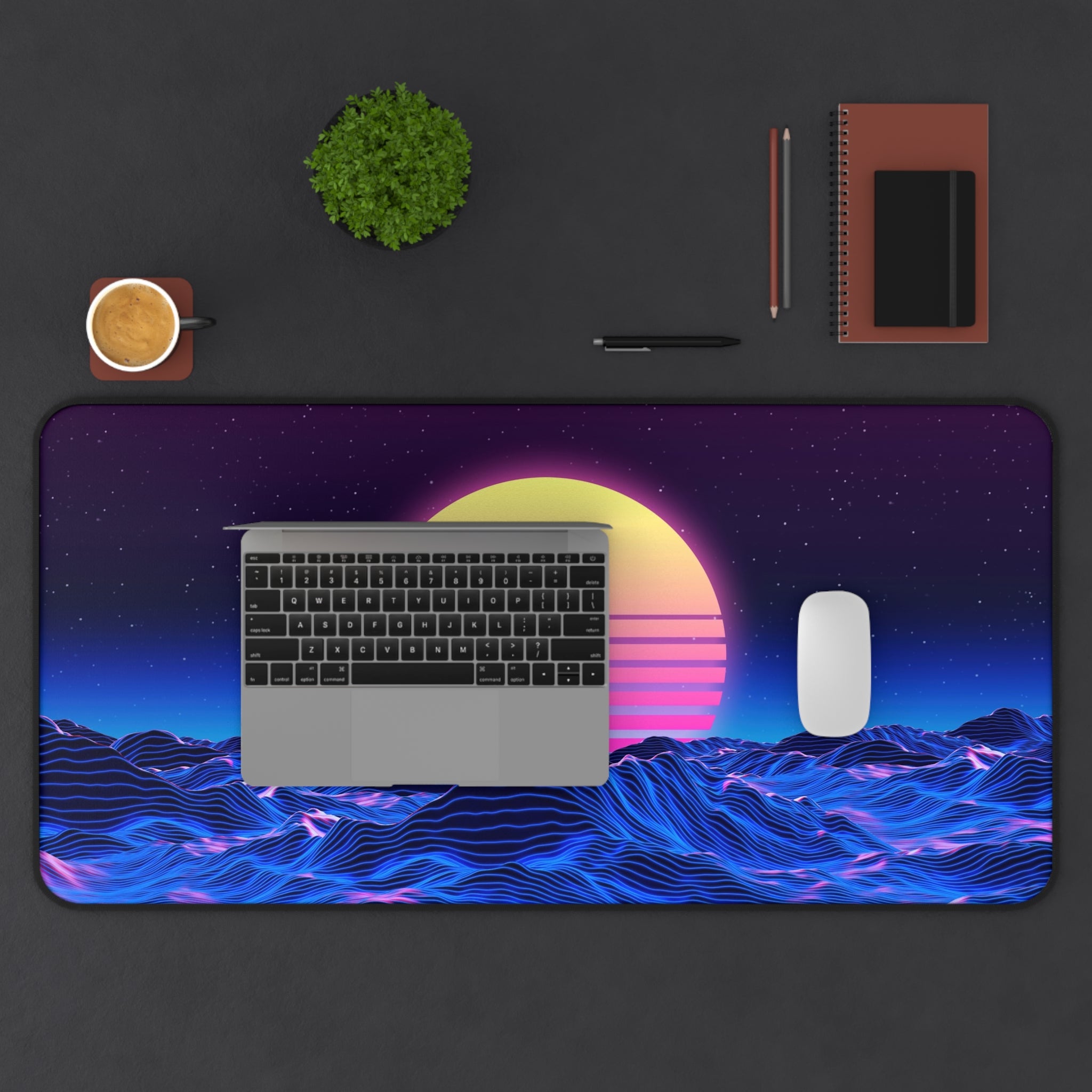 colorful-vibrant-vaporwave-mouse-pad-retro-retrowave-desk-mat-neon-synthwave-desk-pad-vaporwave-sun
