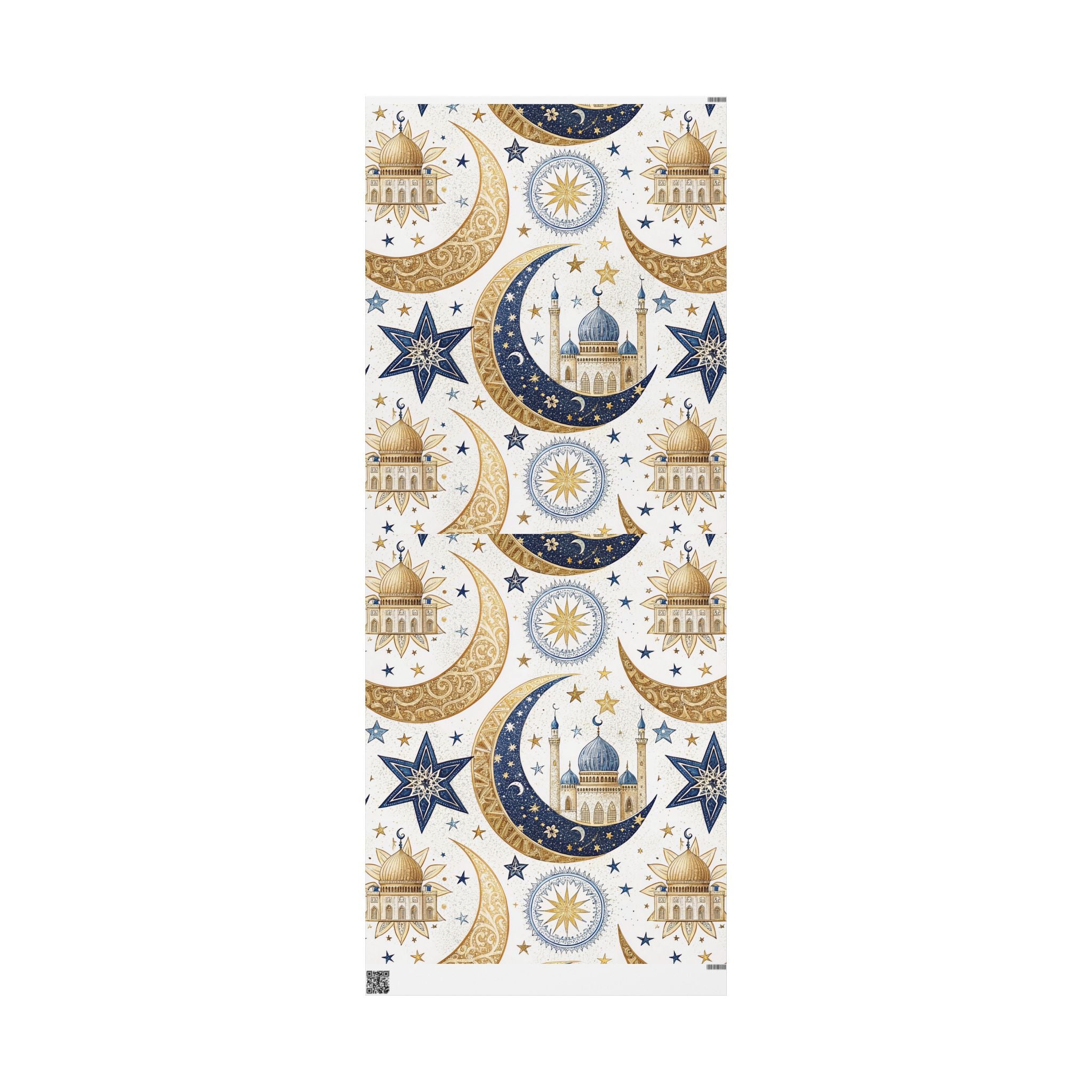 ramadan-night-wrapping-papers-islamic-crescent-moon-gift-wrap-mosque-silhouette-eid-holiday-supplies-festive-present-packagin