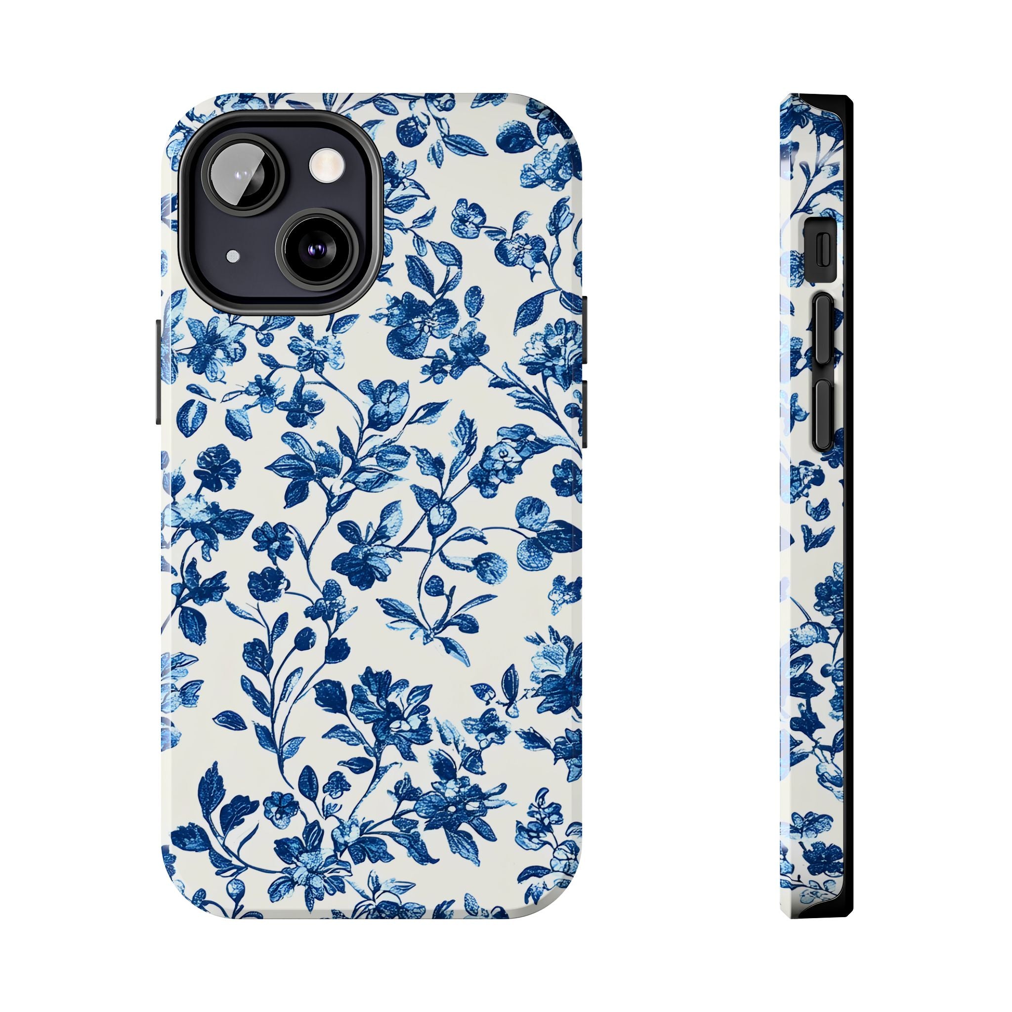 french-toile-floral-tough-phone-case-blue-phone-cover-protective-iphone-case-hard-shell-cellphone-case-vintage-design-phone-c