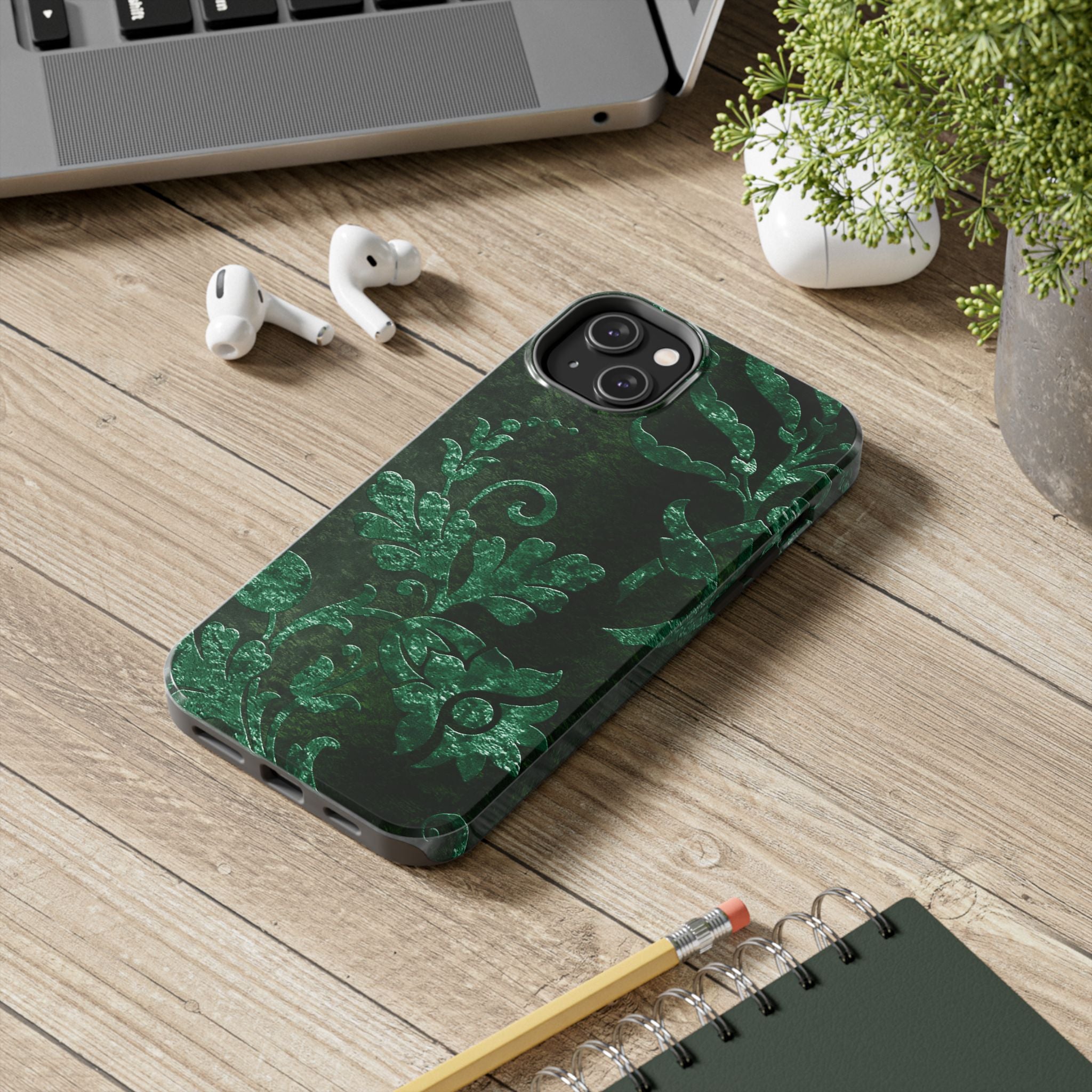 embossed-emerald-velvet-tough-phone-case-protective-iphone-cover-heavy-duty-phone-case-rugged-phone-case-durable-smartphone-c