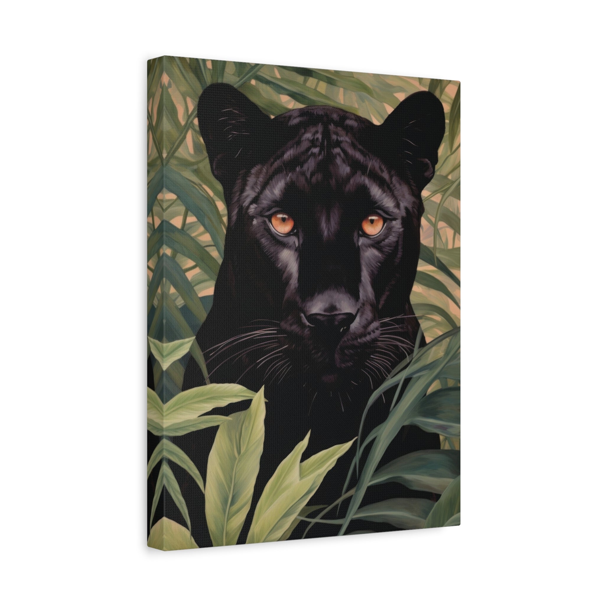 canvas-wall-art-black-panther-in-jungle-african-animal-decor-print-matte-stretched-canvas-wall-hanging-wildlife-theme