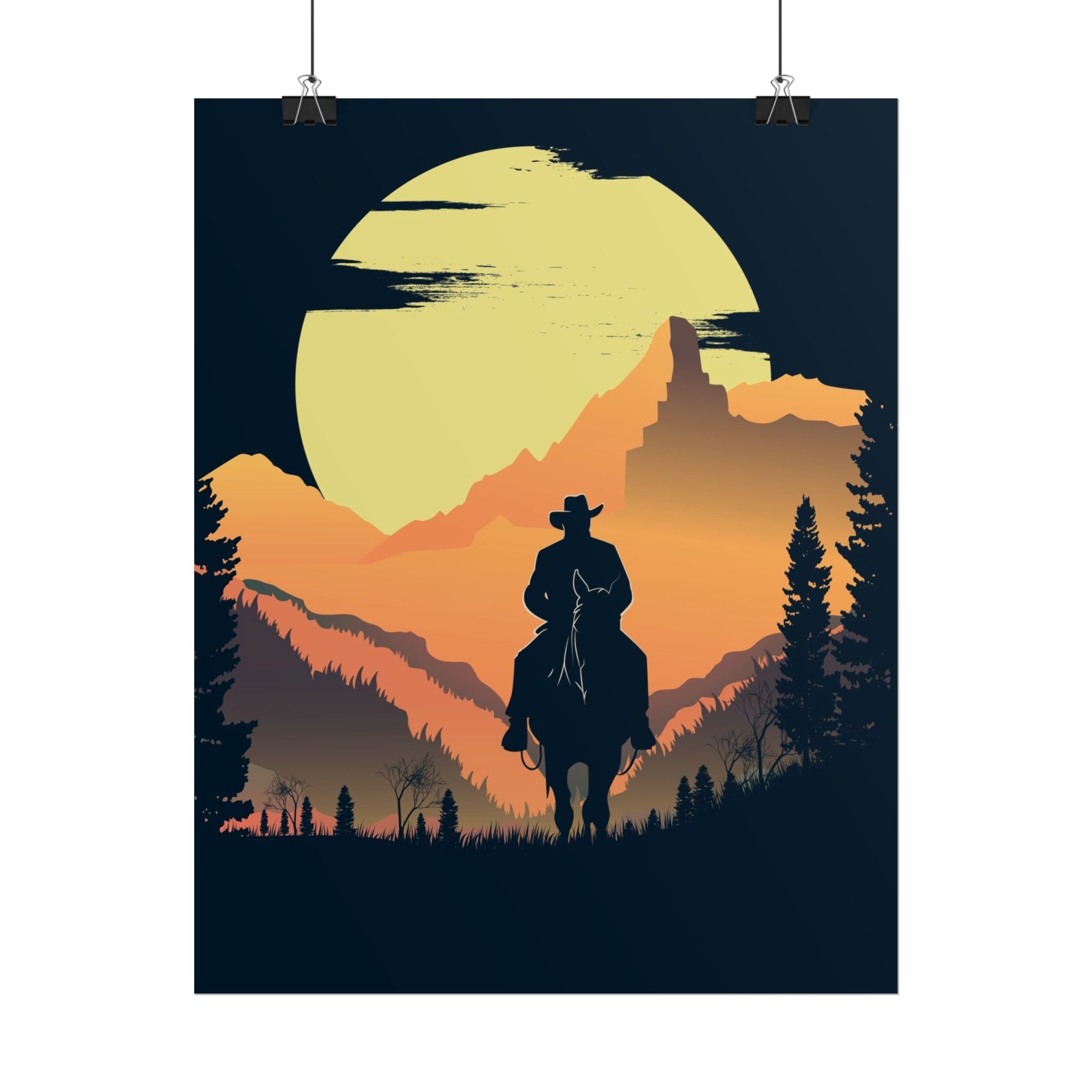 cowboy-western-poster-wall-decor-poster-print-rustic-southwestern-home-decoration-texas-desert-landscape-farmhouse-decor