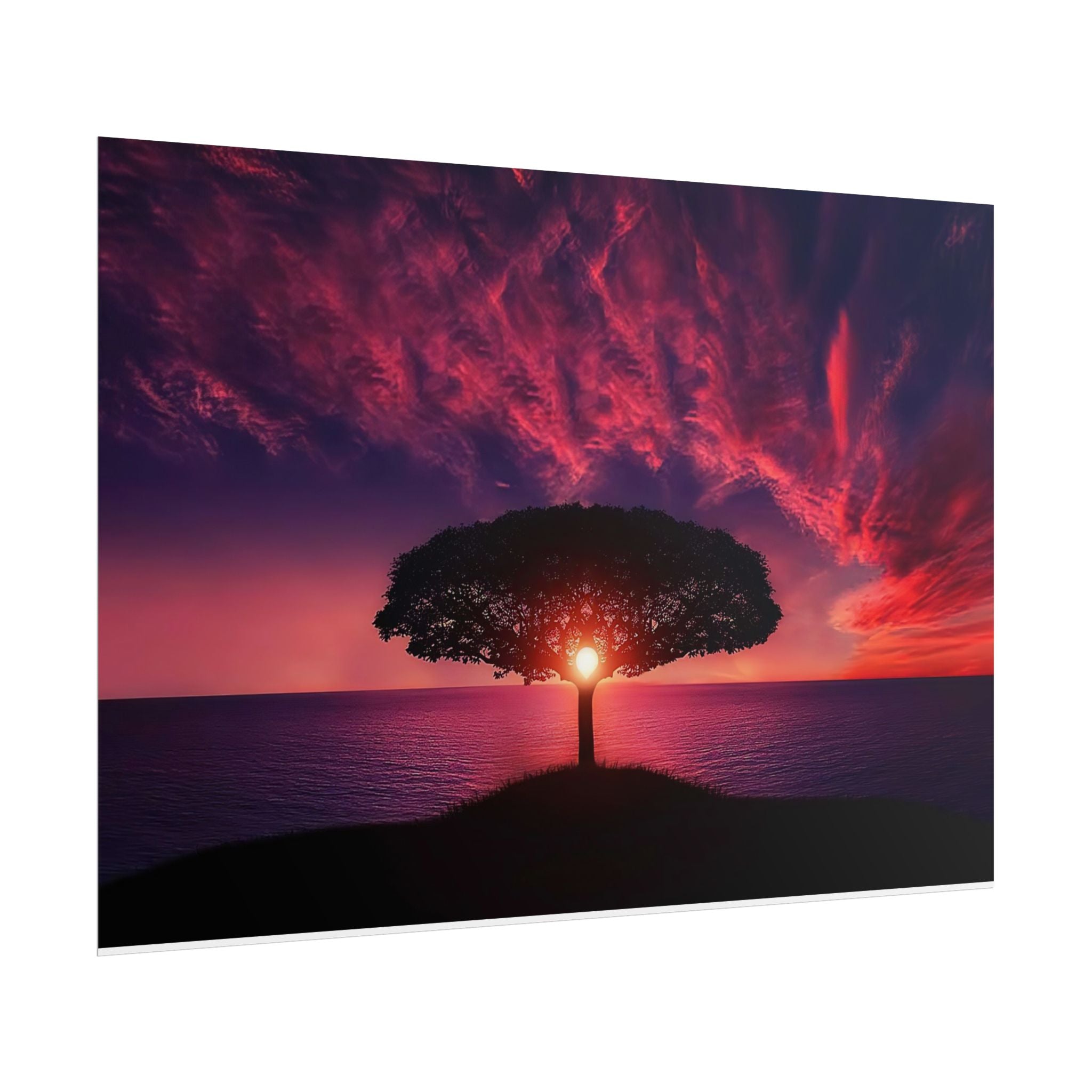 Panoramic Sunset Poster Print, Tree Wall Art, Scenery Decor, Exra Large Wall Art, Canvas Art Print, Landscape, Nature Wall Decor