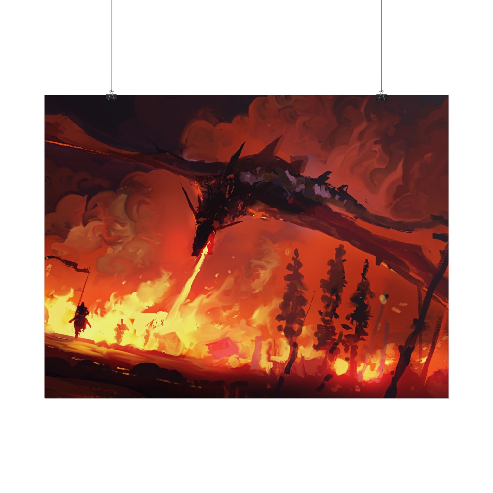 dragon-fire-rolled-poster-fantasy-art-print-mythical-creature-room-decor-dungeons-and-dragons-wall-art-magical-poster-print-m