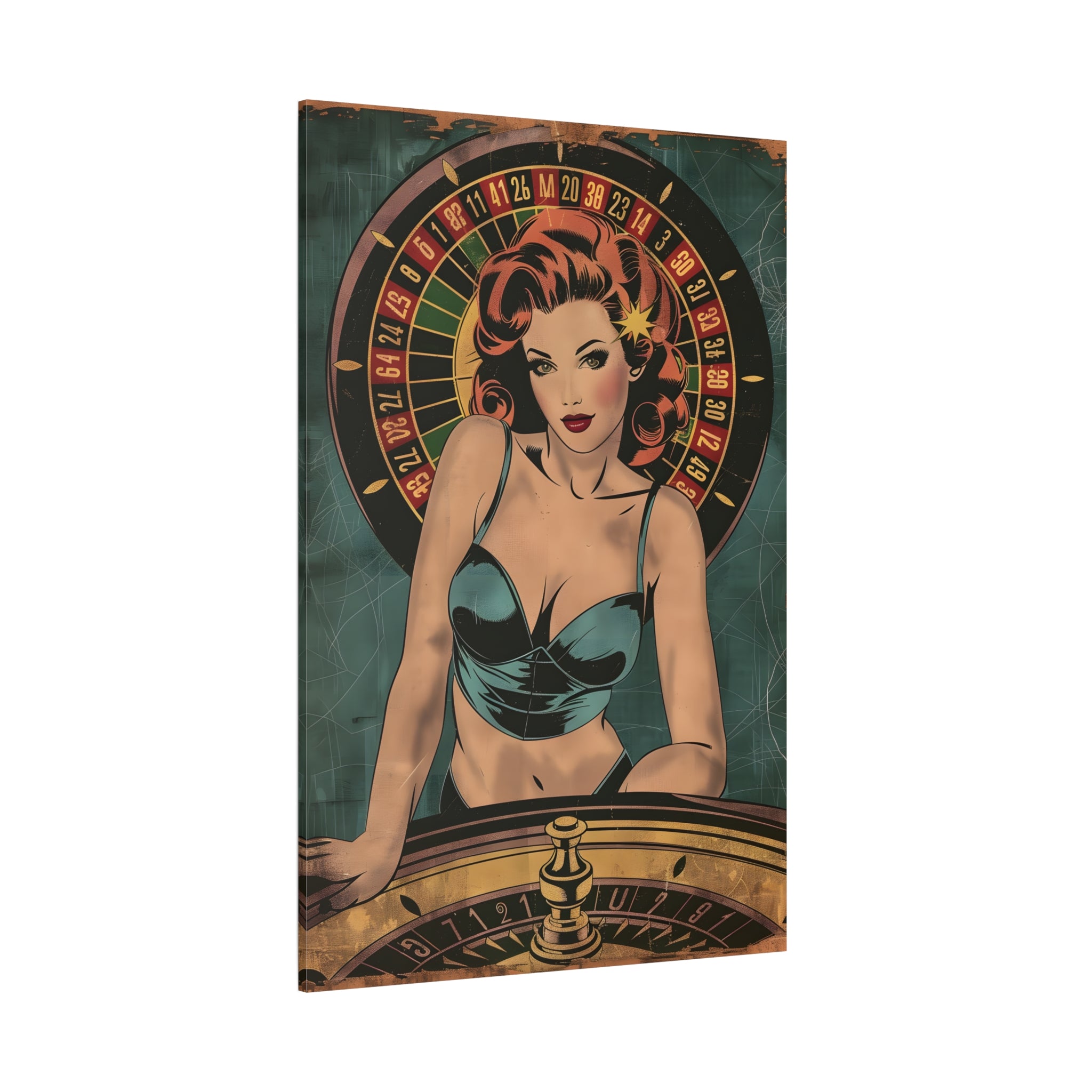 vintage-pin-up-girl-canvas-print-roulette-canvas-wall-art-retro-pinup-poster-pin-up-illustration-home-decor-wall-hanging