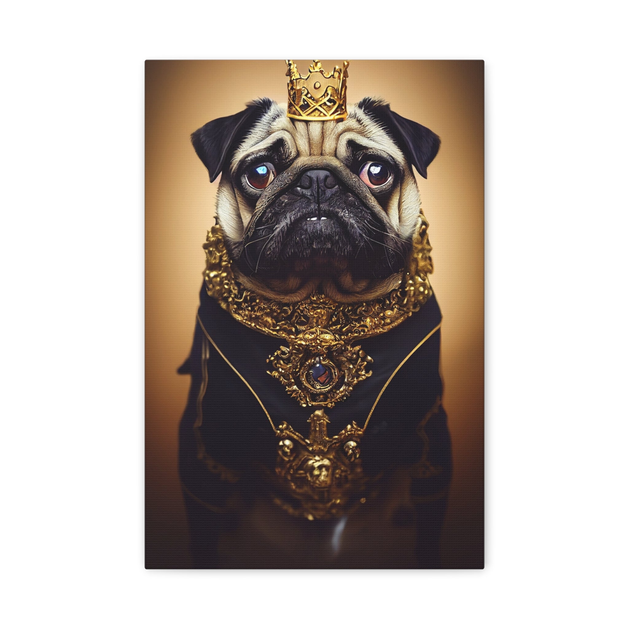 canvas-print-pug-crown-funny-jewelry-wall-art-decor-stretched-matte-canvas-home-living-room-decoration-dog-lover-gift-animal-
