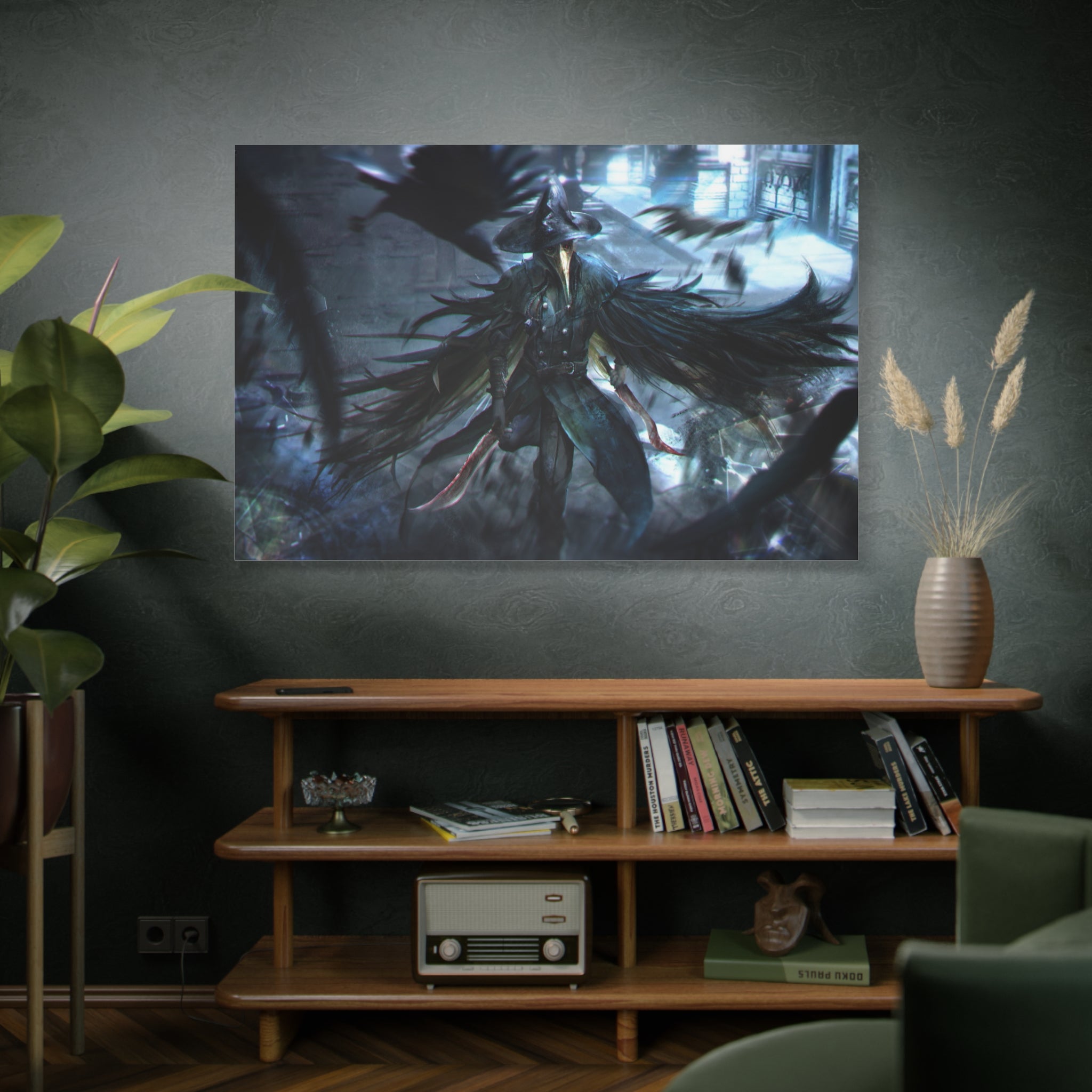 Bloodborne Eileen The Crow Canvas Wall Art, Fantasy Home Wall Decor, Game Wall Art Print, Gothic Art