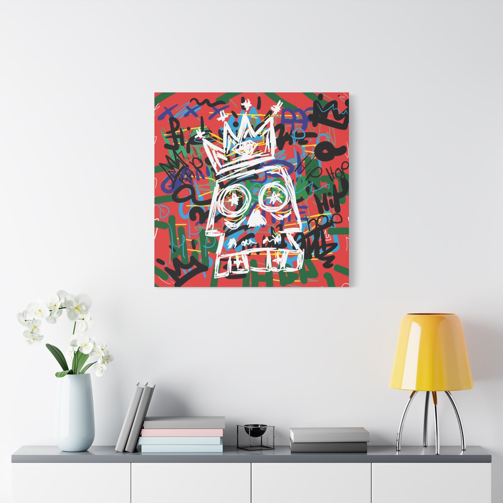 canvas-print-skull-with-crown-hip-hop-doodle-living-room-decor-graffiti-art-wall-art-poster-home-decoration-unique-gift
