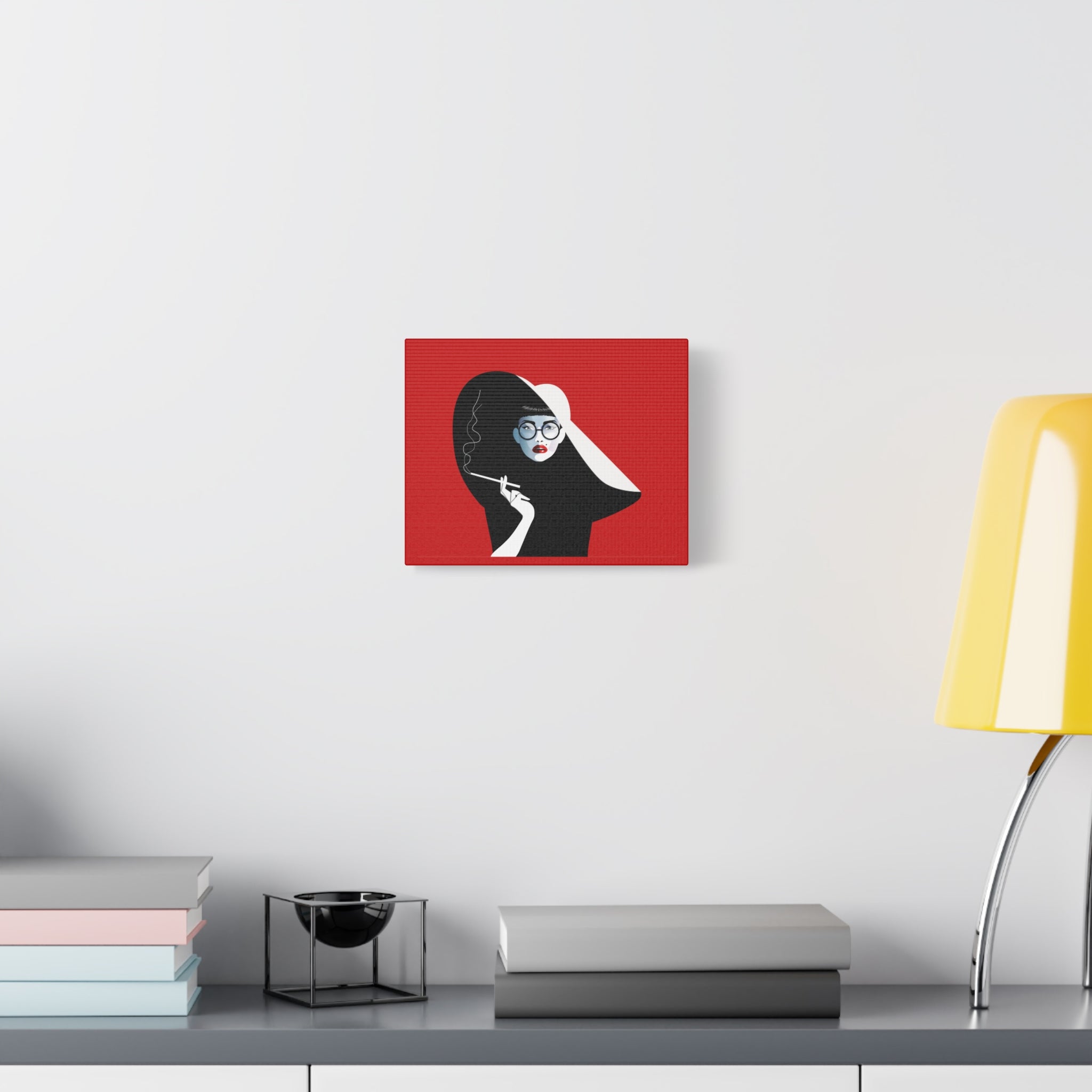 canvas-print-woman-smoking-cigarettes-wall-decor-woman-with-a-hat-style-stretched-matte-canvas-home-decor-living-room