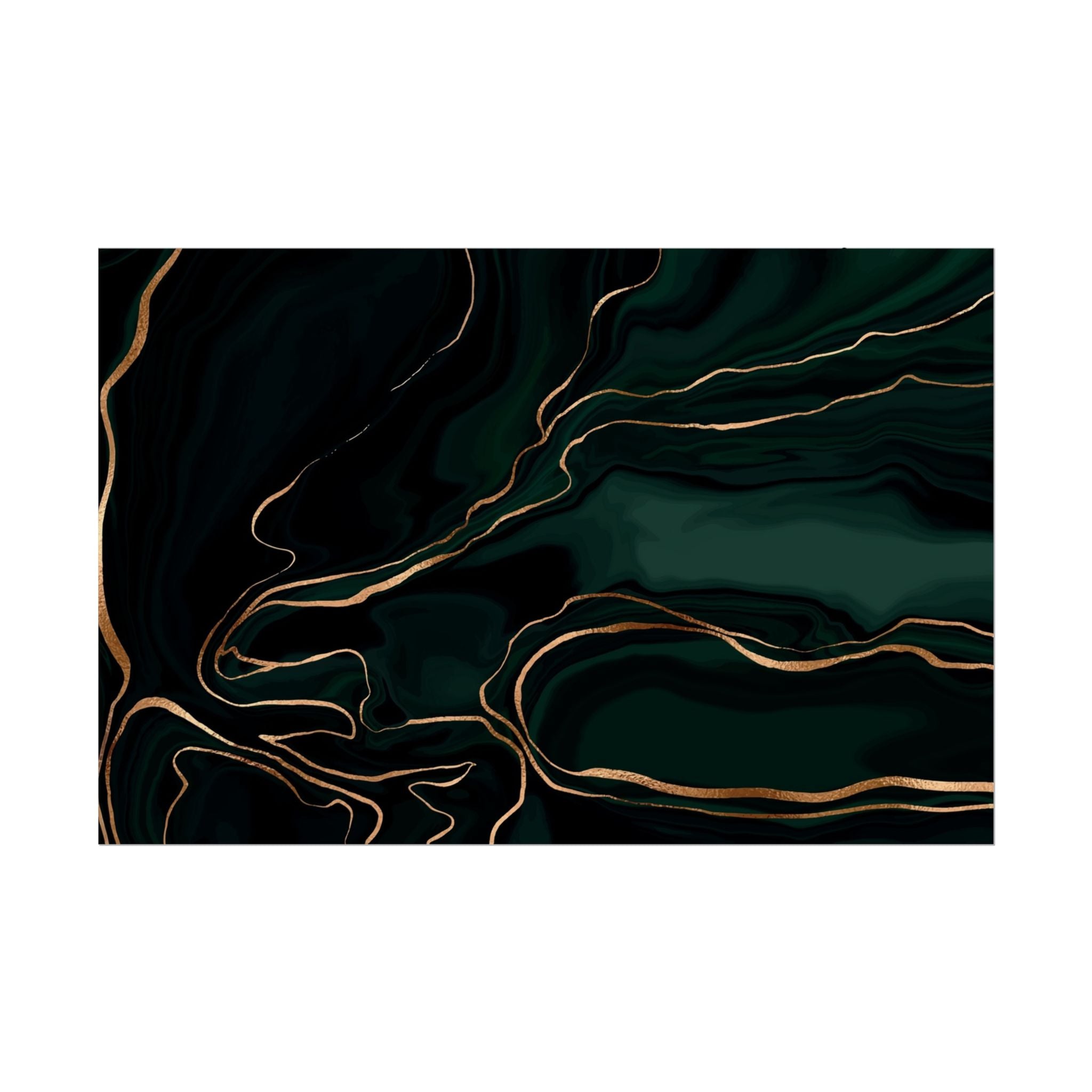 Abstract Green Gold Poster Print - Wall Art, Home Decor, Office Decor, Green Canvas Bedroom, Modern Art, Green Print