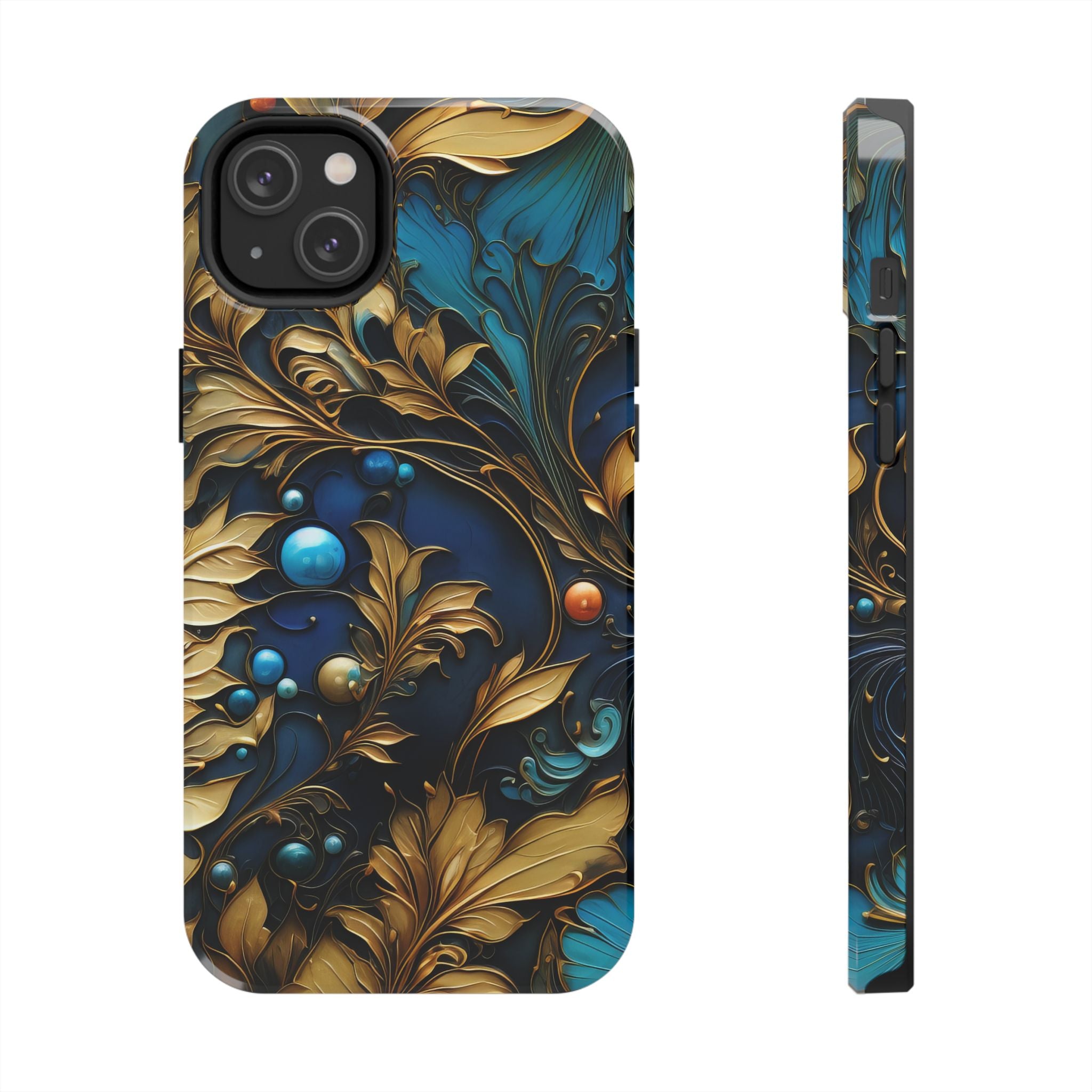 textured-art-nouveau-floral-tough-phone-case-cottagecore-iphone-case-unique-floral-phone-cover-vintage-style-iphone-case-prot
