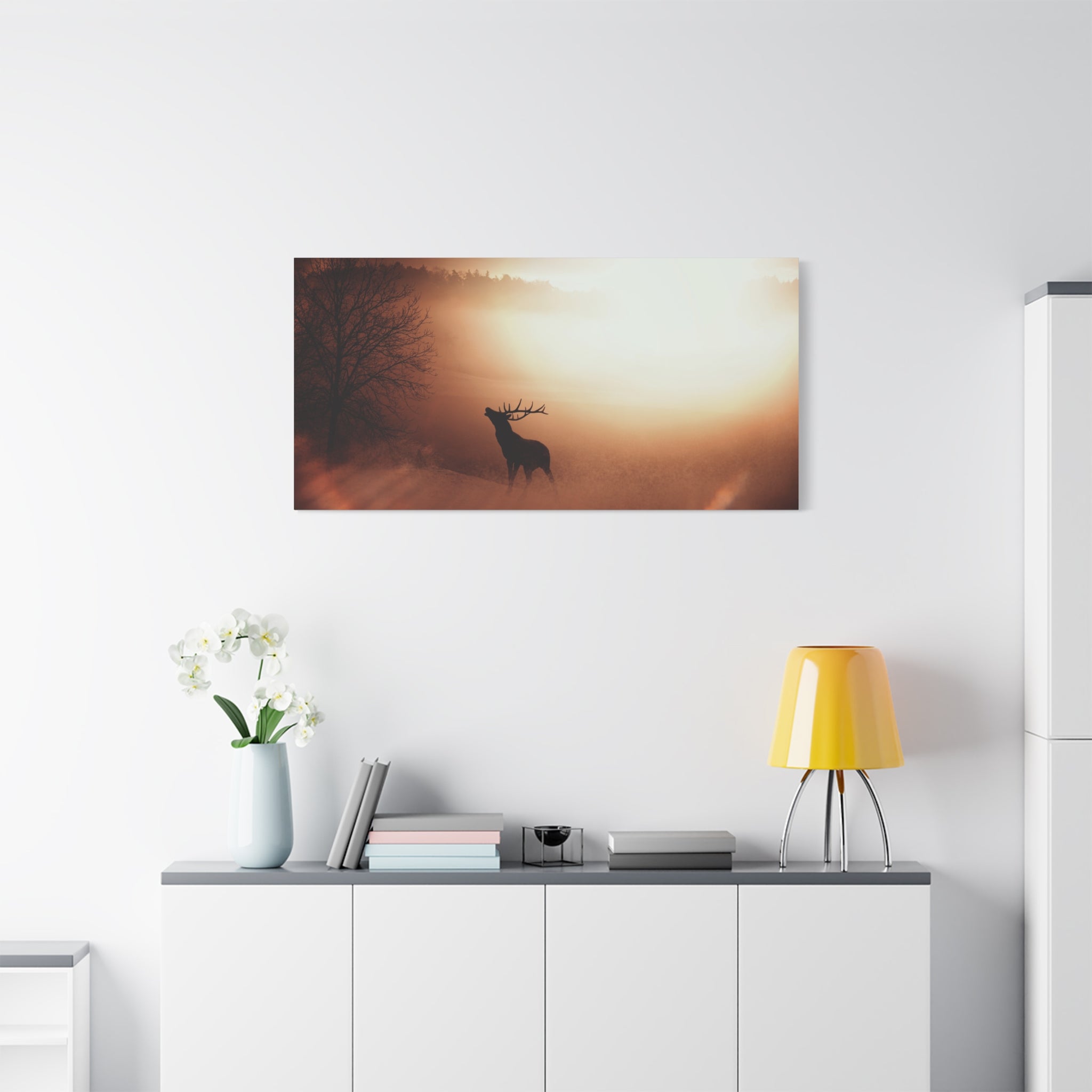 canvas-print-elk-in-forest-nature-home-decor-animal-wall-art-wildlife-decor-matte-stretched-canvas