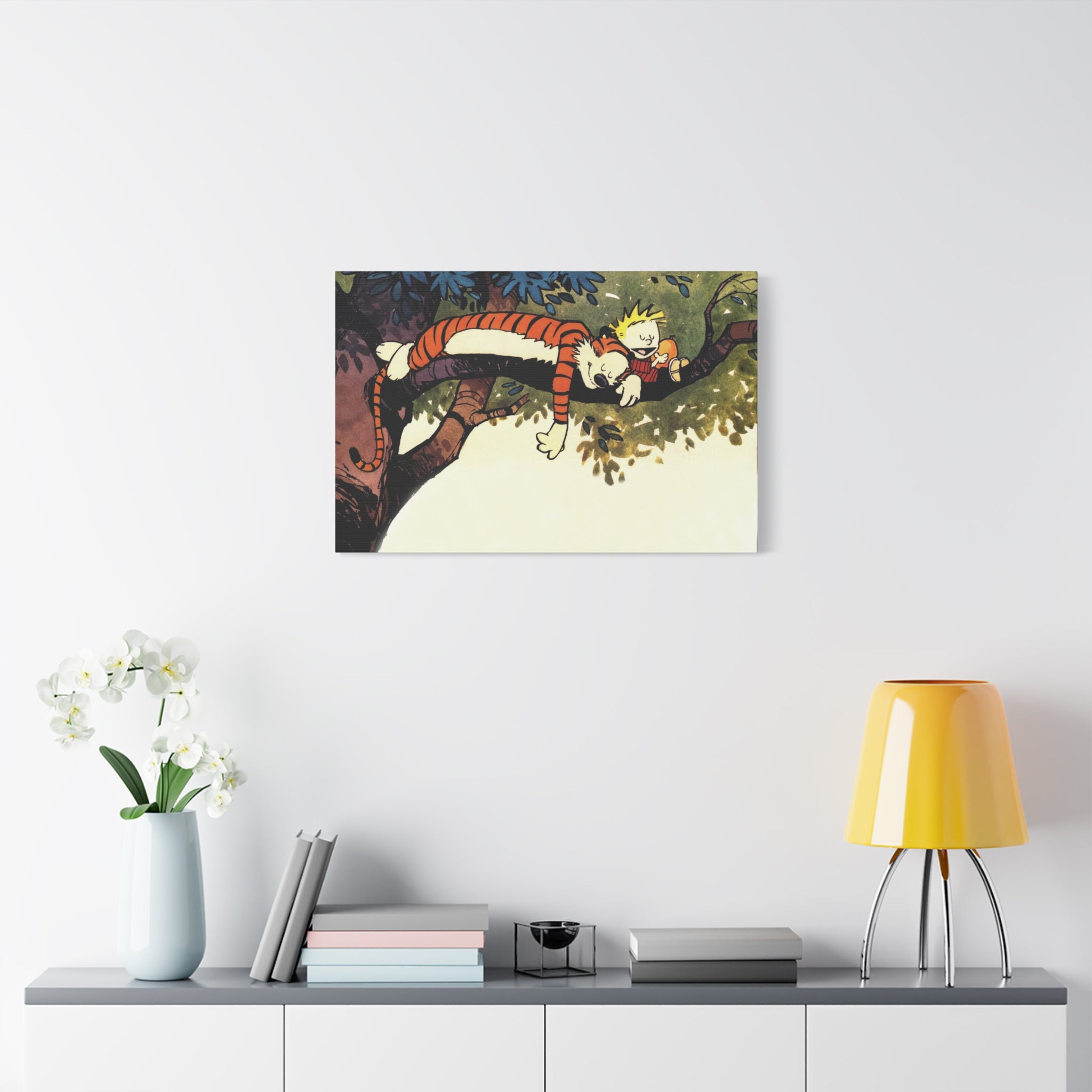 Calvin and Hobbes Canvas Wall Art - Nostalgic Comic Book Poster for Kids Room & Nursery Room Decor - Adventure Theme Print