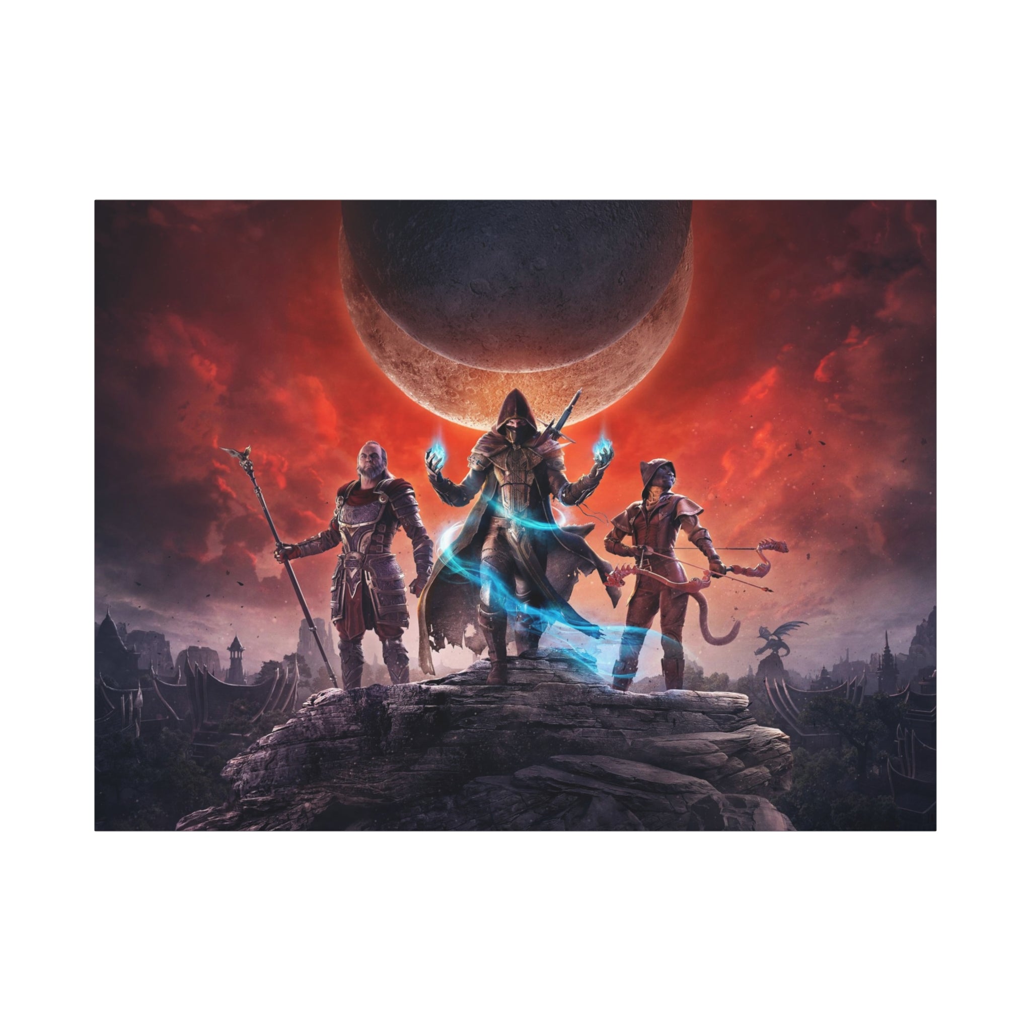 The Elder Scrolls Elsweyr, Skyrim Canvas Wall Art - Dragon Game Canvas Print Room Decor, Gaming Wall Art, Skyrim Gift