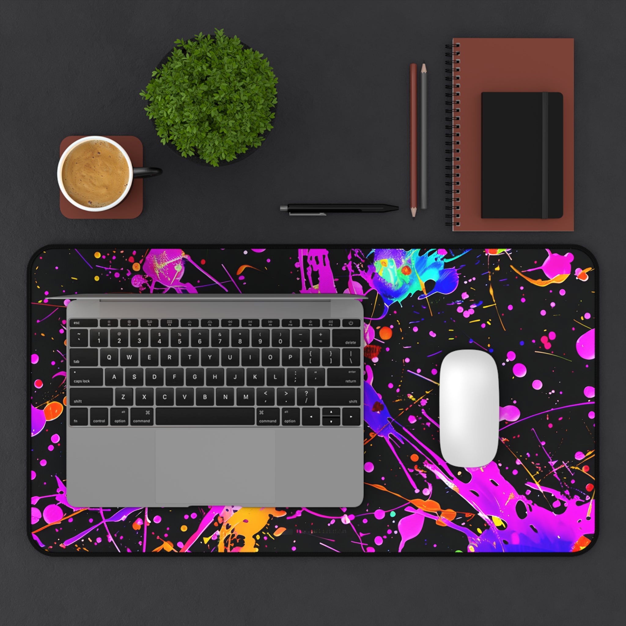 neon-abstract-paint-splatter-desk-mat-blue-pink-large-gaming-mouse-pad-colorful-work-from-home-desk-accessory-desk-blotter