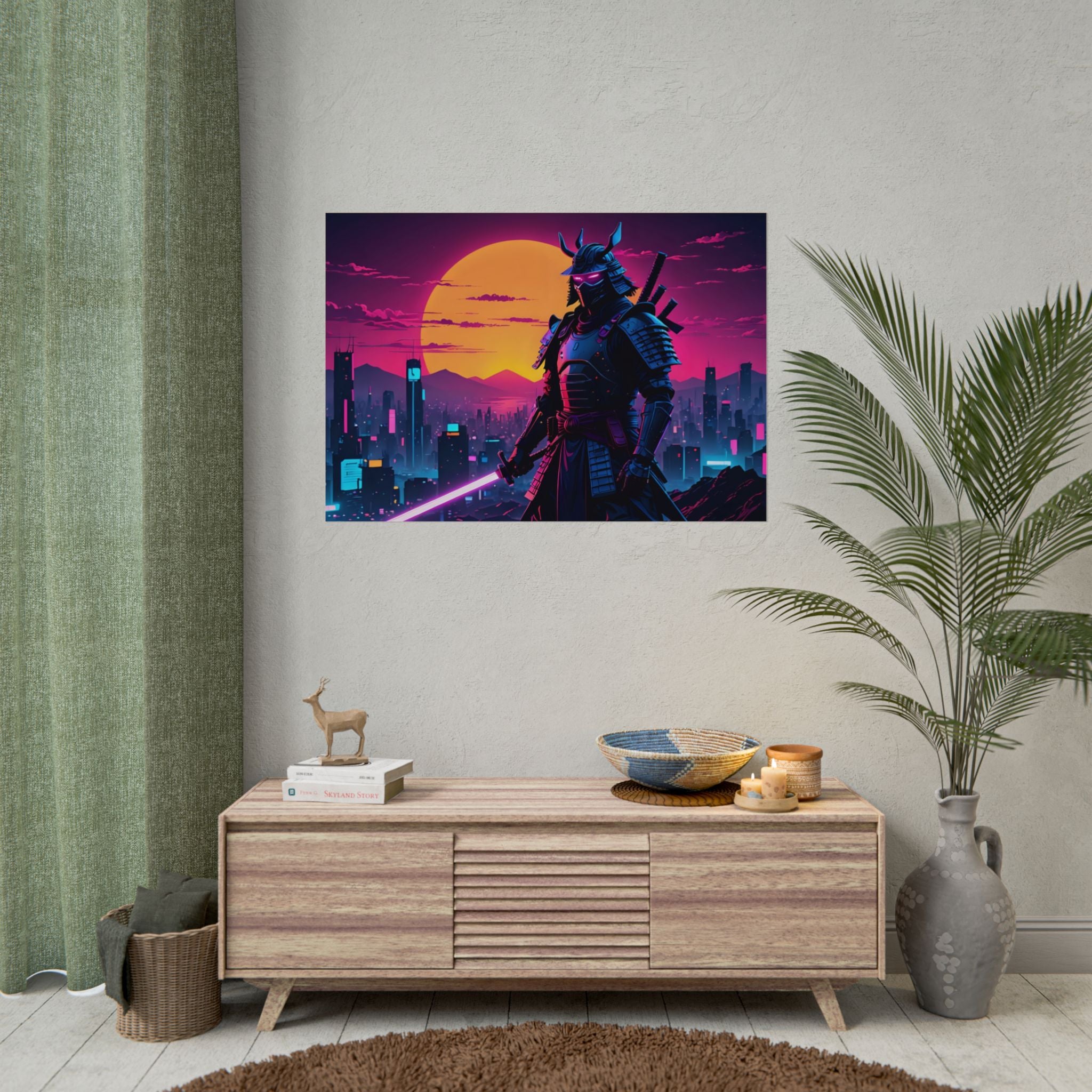 samurai-retrowave-poster-print-synthawave-wall-art-poster-gift-for-anime-fans-home-decor-japanese-art-retro-aesthetic-lightsa