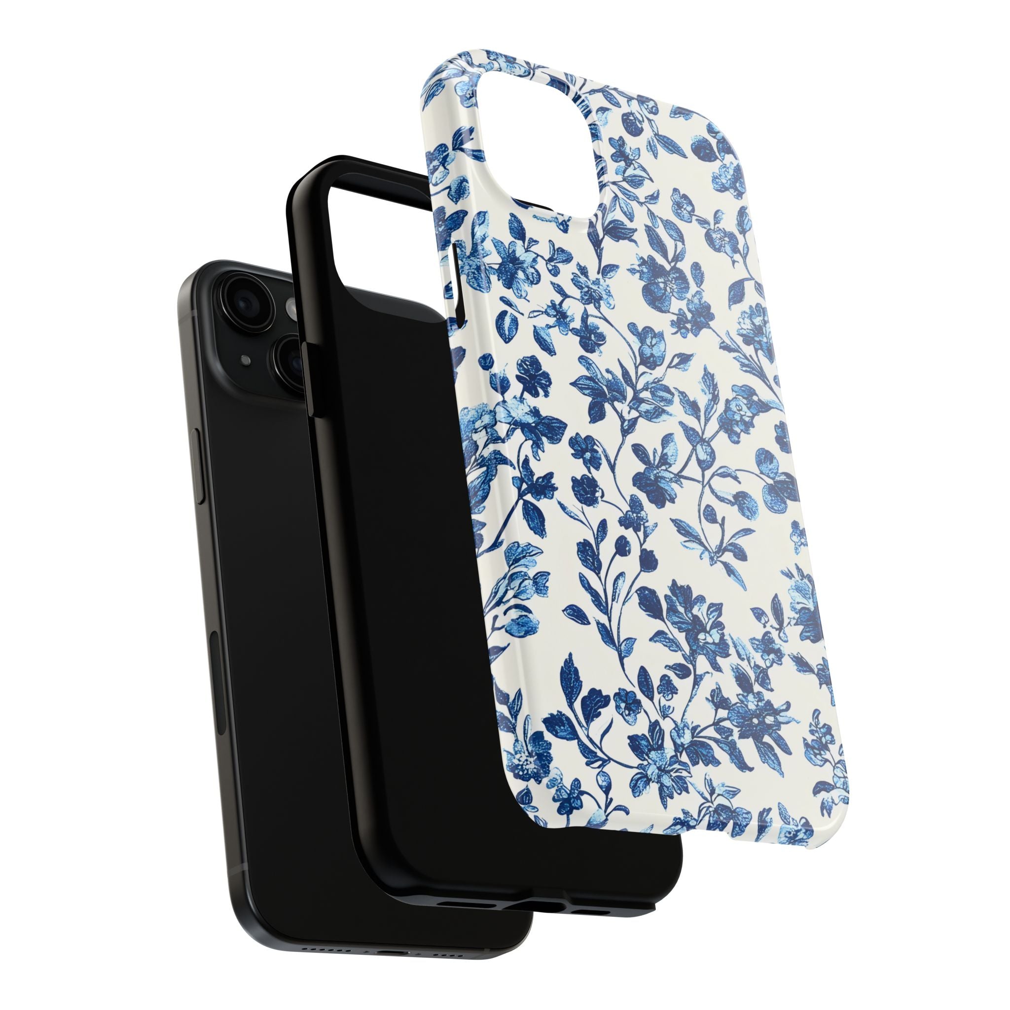 french-toile-floral-tough-phone-case-blue-phone-cover-protective-iphone-case-hard-shell-cellphone-case-vintage-design-phone-c