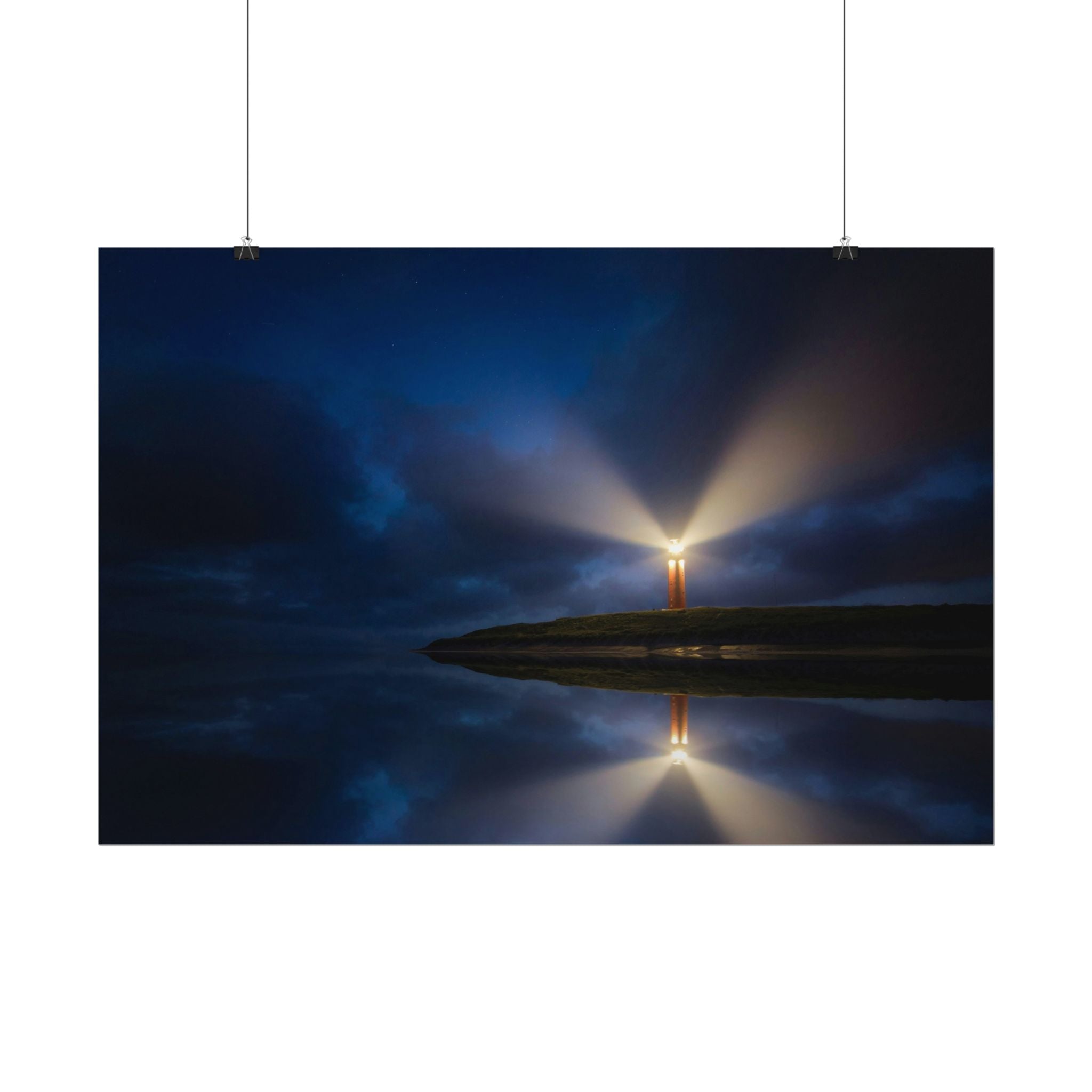 lighthouse-on-rock-poster-wall-art-coastal-wall-decor-nautical-decor-beach-house-decoration-seaside-wall