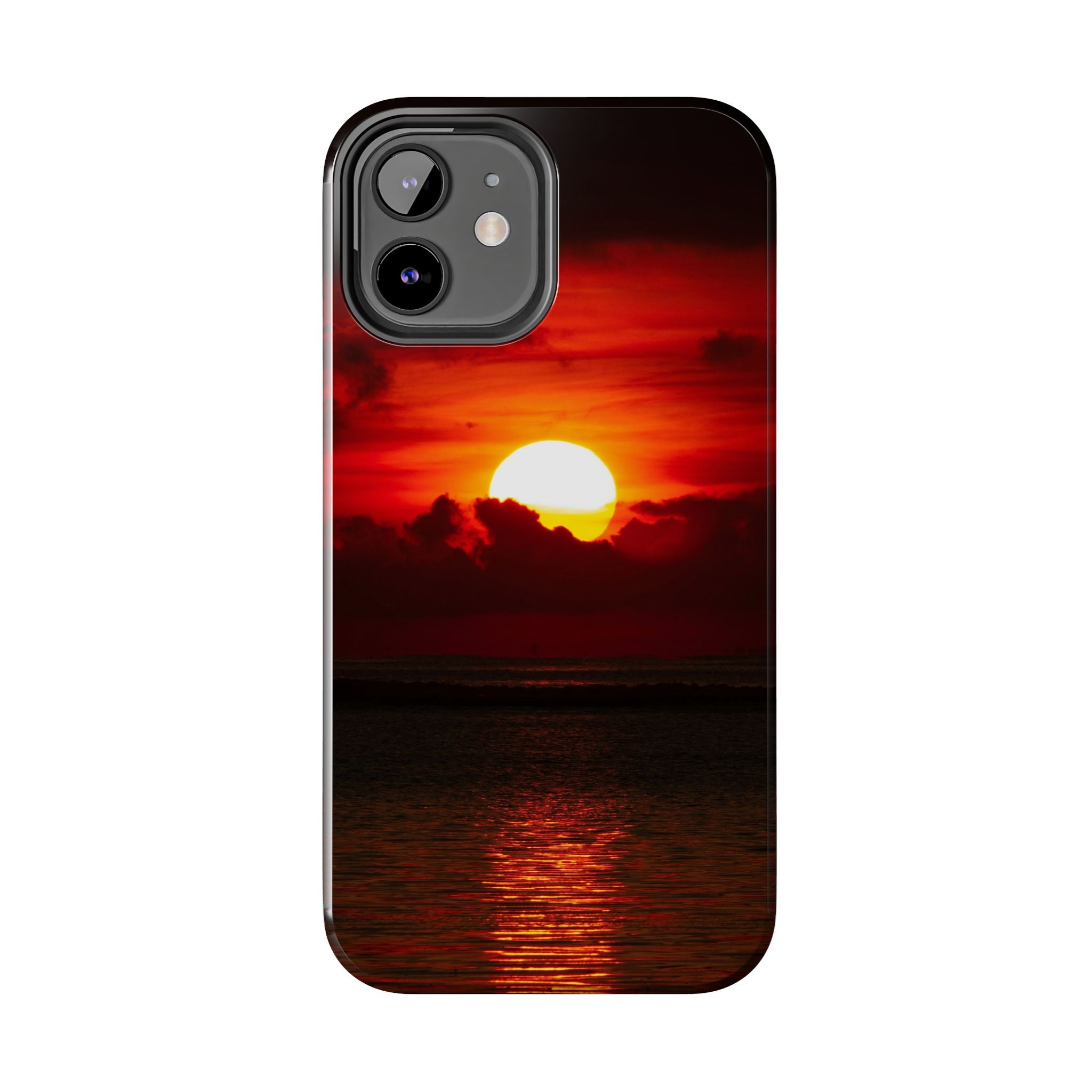 iPhone Tough Case - Red Sunset, Protective Phone Cover, Durable Smartphone Case, Hard Shell Phone Case, Sunset Lover Gift, Red Phone