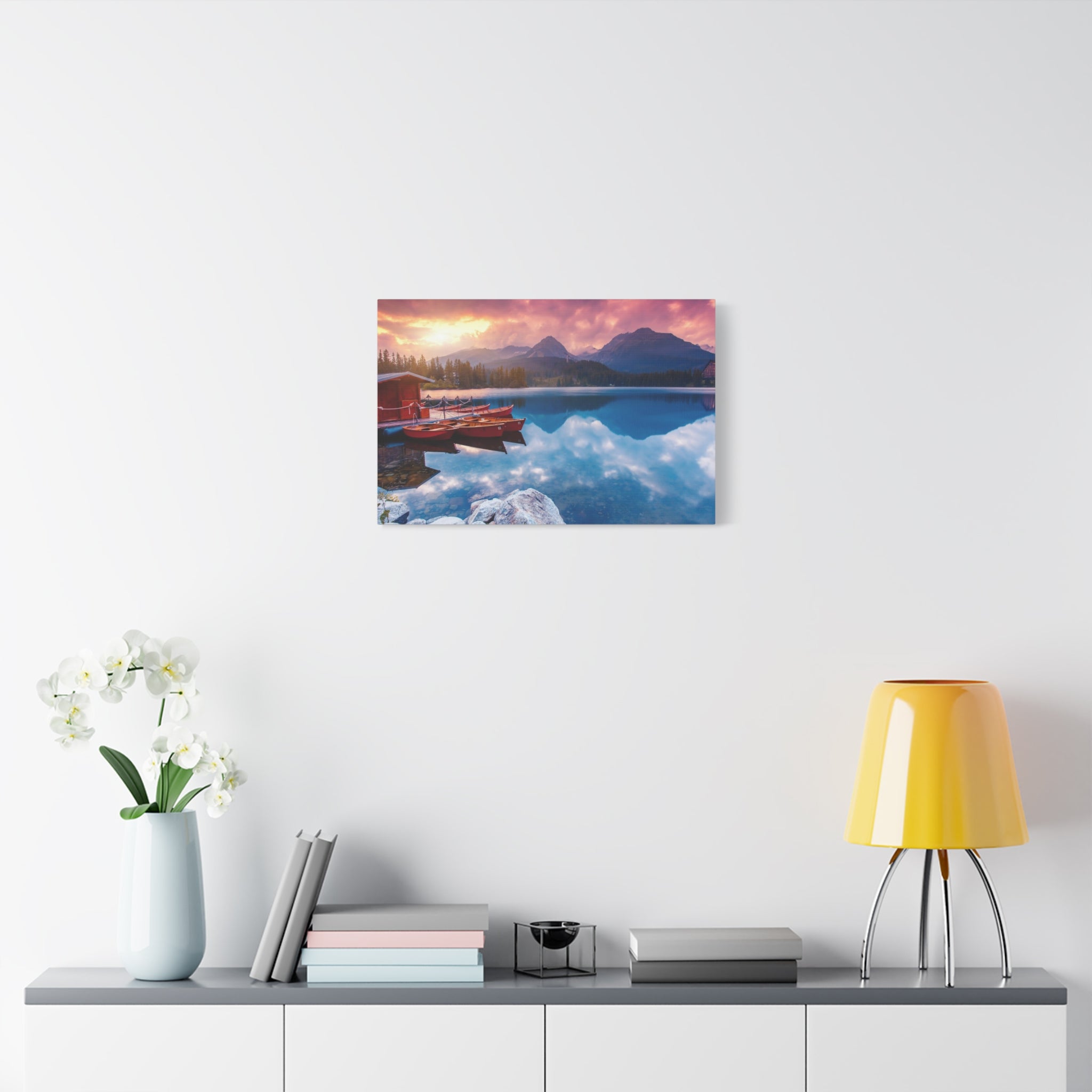 canvas-print-nature-sunrise-wall-art-lake-mountain-scenery-decor-stretched-matte-canvas-mountain-decor-home-decor-nature-wall