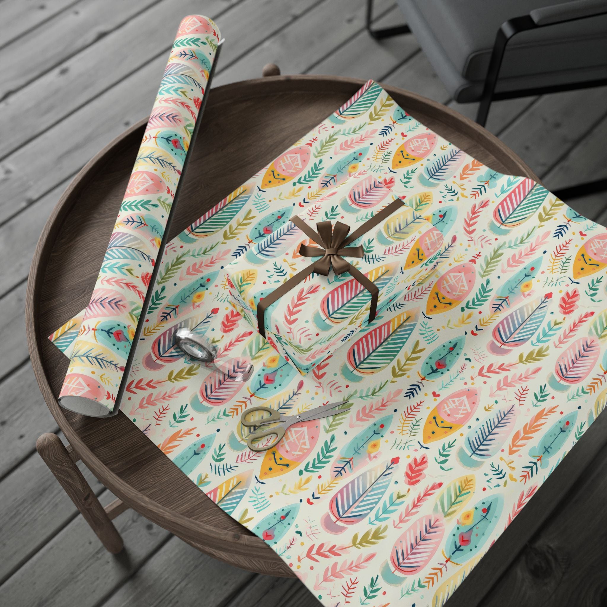 boho-wrapping-papers-pastel-gift-wrap-roll-for-birthday-unique-bohemian-design-holiday-present-wrap-scandinavian-style-packag