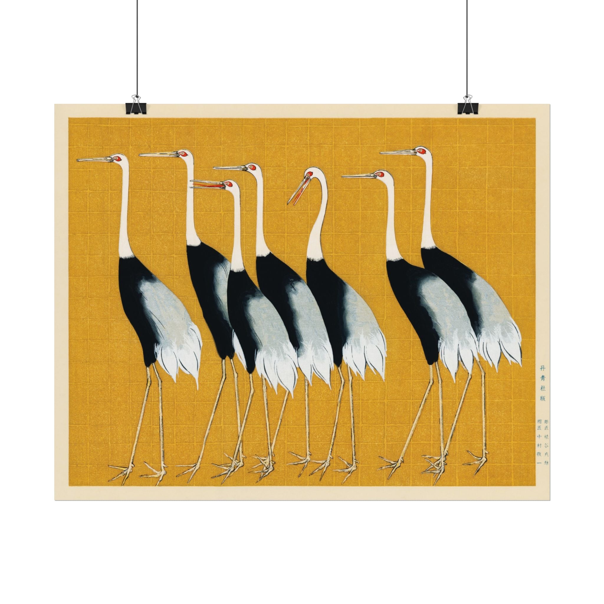 Japanese Red Crown Crane Poster Wall Art, Home Decor, Housewarming Gift, Poster Print, Japanese Poster Wall Decor