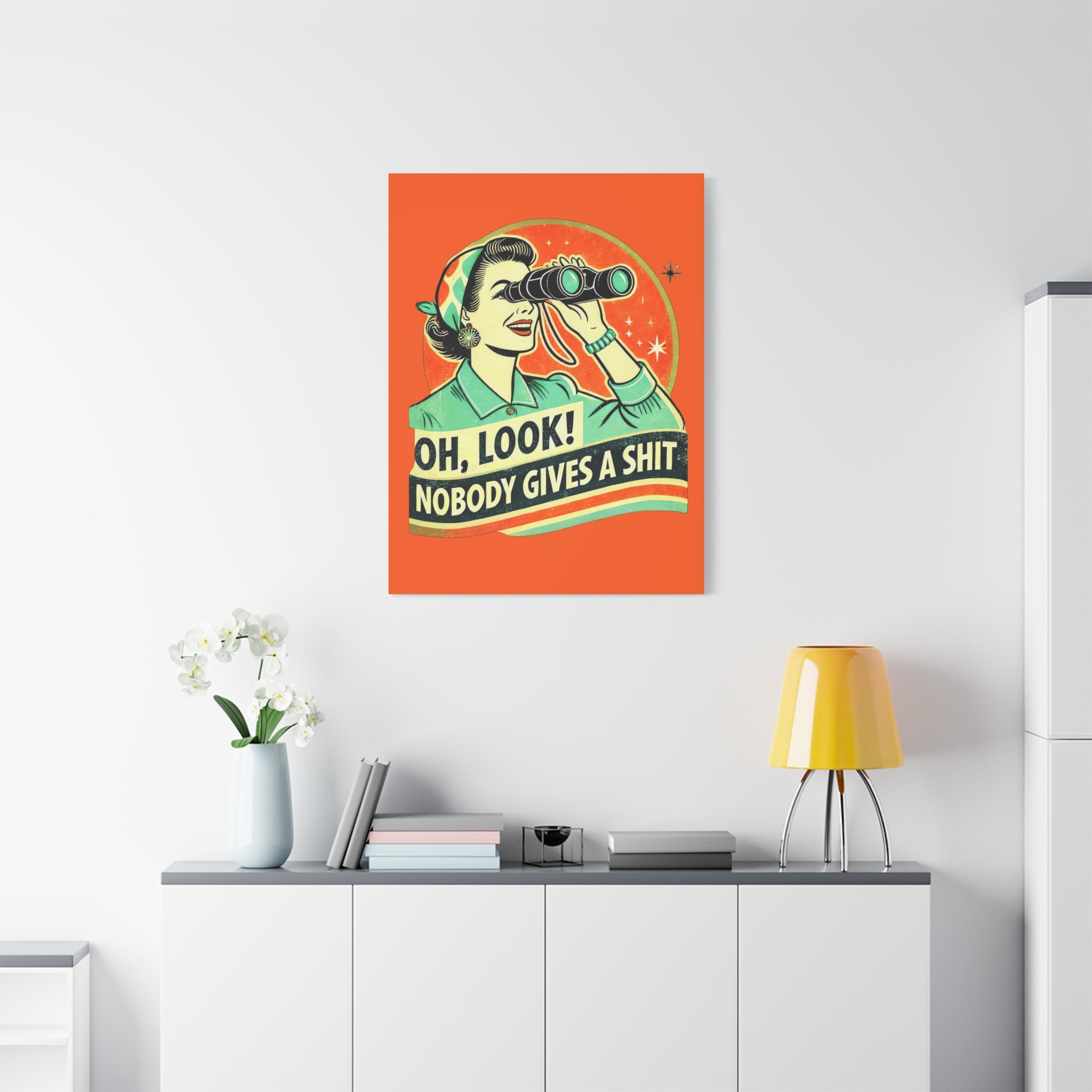 canvas-wall-art-funny-retro-woman-humorous-home-decor-matte-stretched-print-gift-for-her-vintage-style-poster-unique-wall