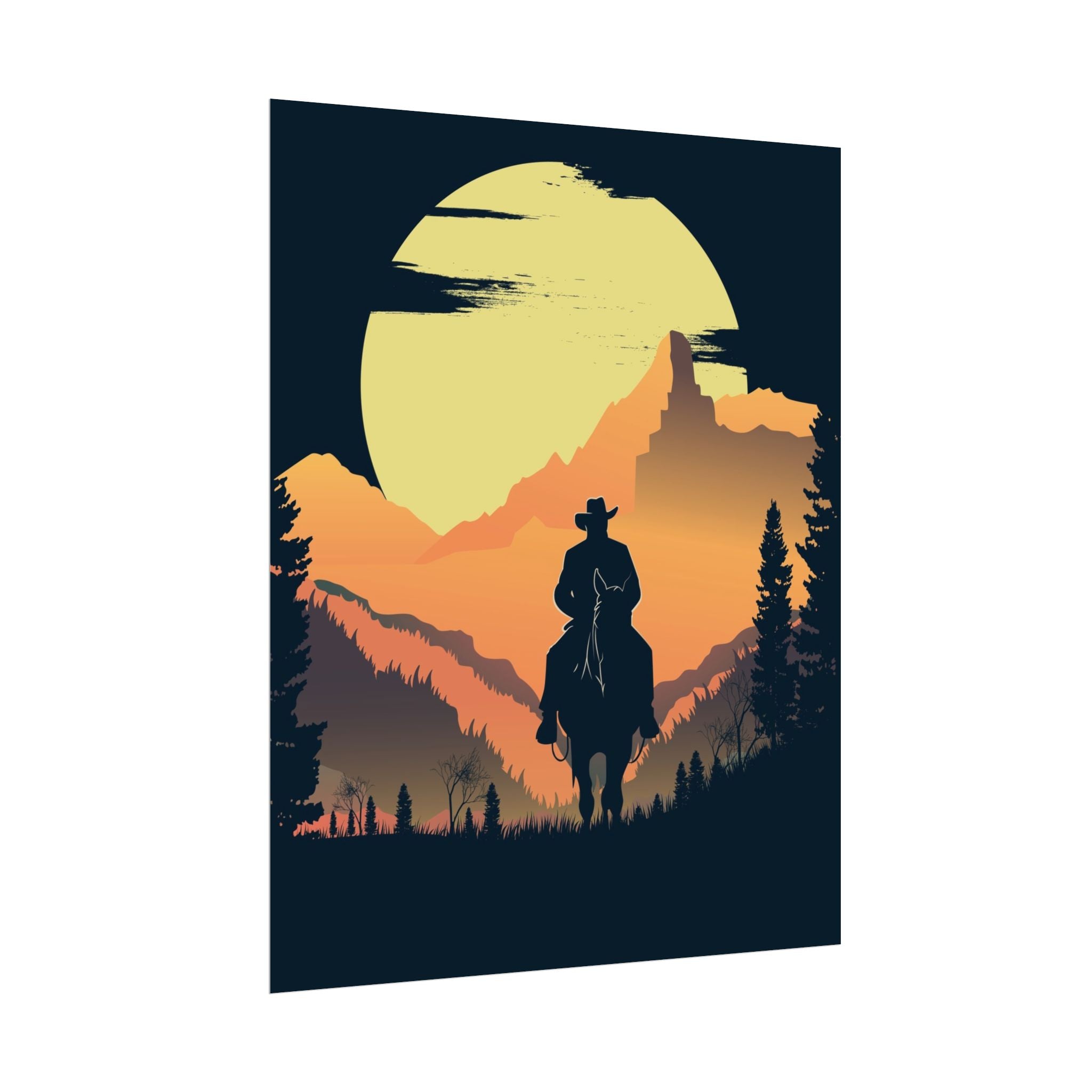 cowboy-western-poster-wall-decor-poster-print-rustic-southwestern-home-decoration-texas-desert-landscape-farmhouse-decor