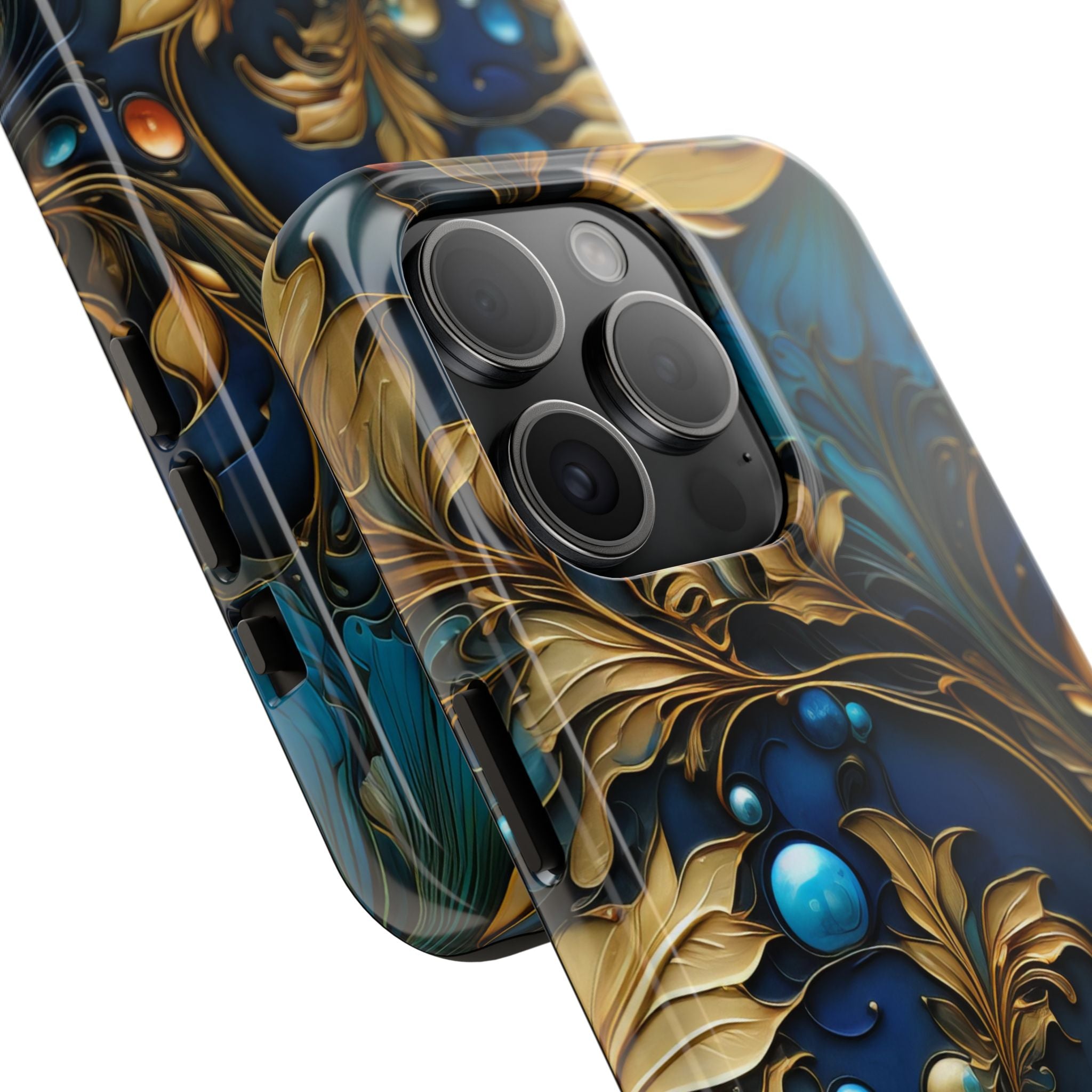 textured-art-nouveau-floral-tough-phone-case-cottagecore-iphone-case-unique-floral-phone-cover-vintage-style-iphone-case-prot