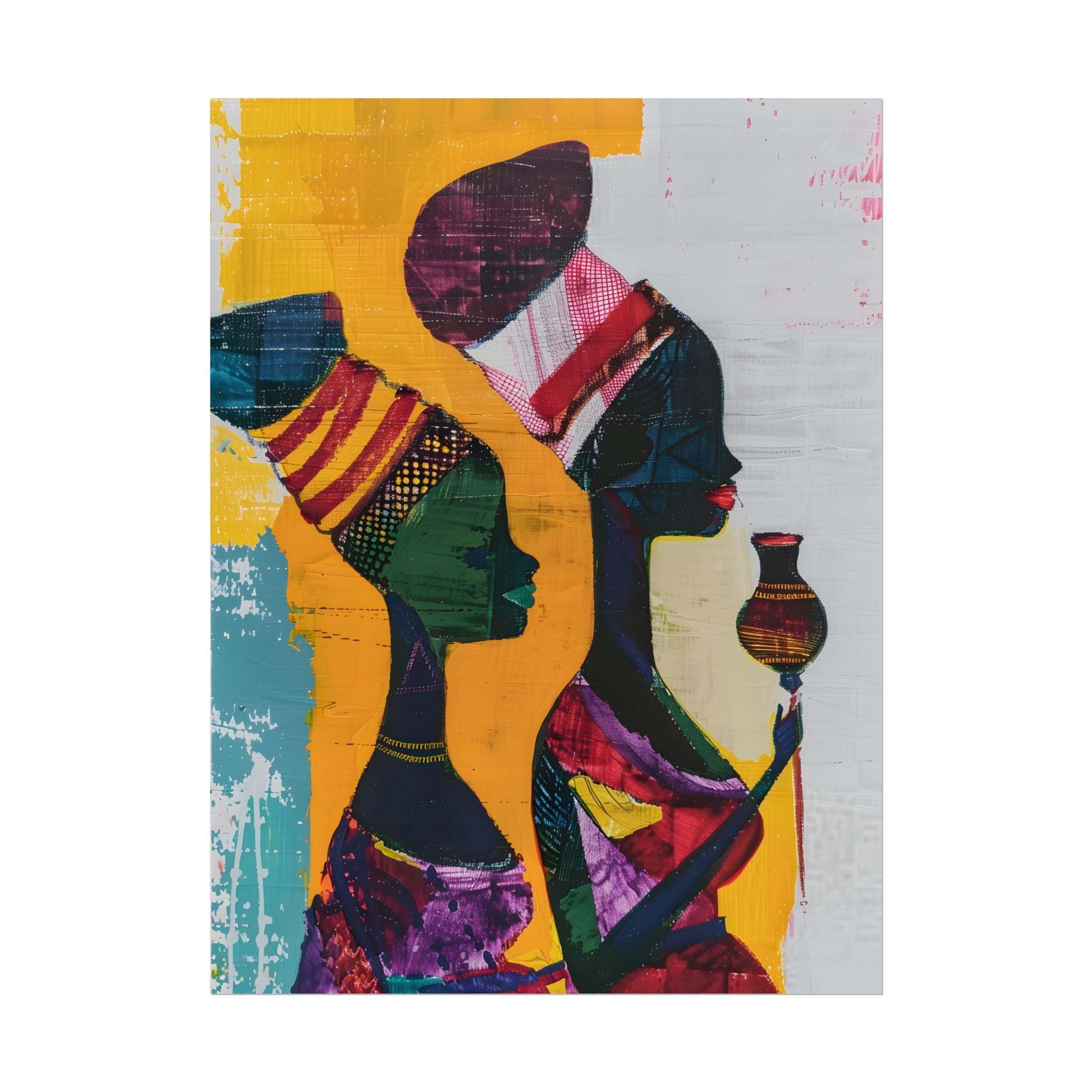 Traditional African Woman Poster Wall Art, African Portrait, Afrocentric, Tribal Home Art, Afro American Art, Ethnic Wall Decor