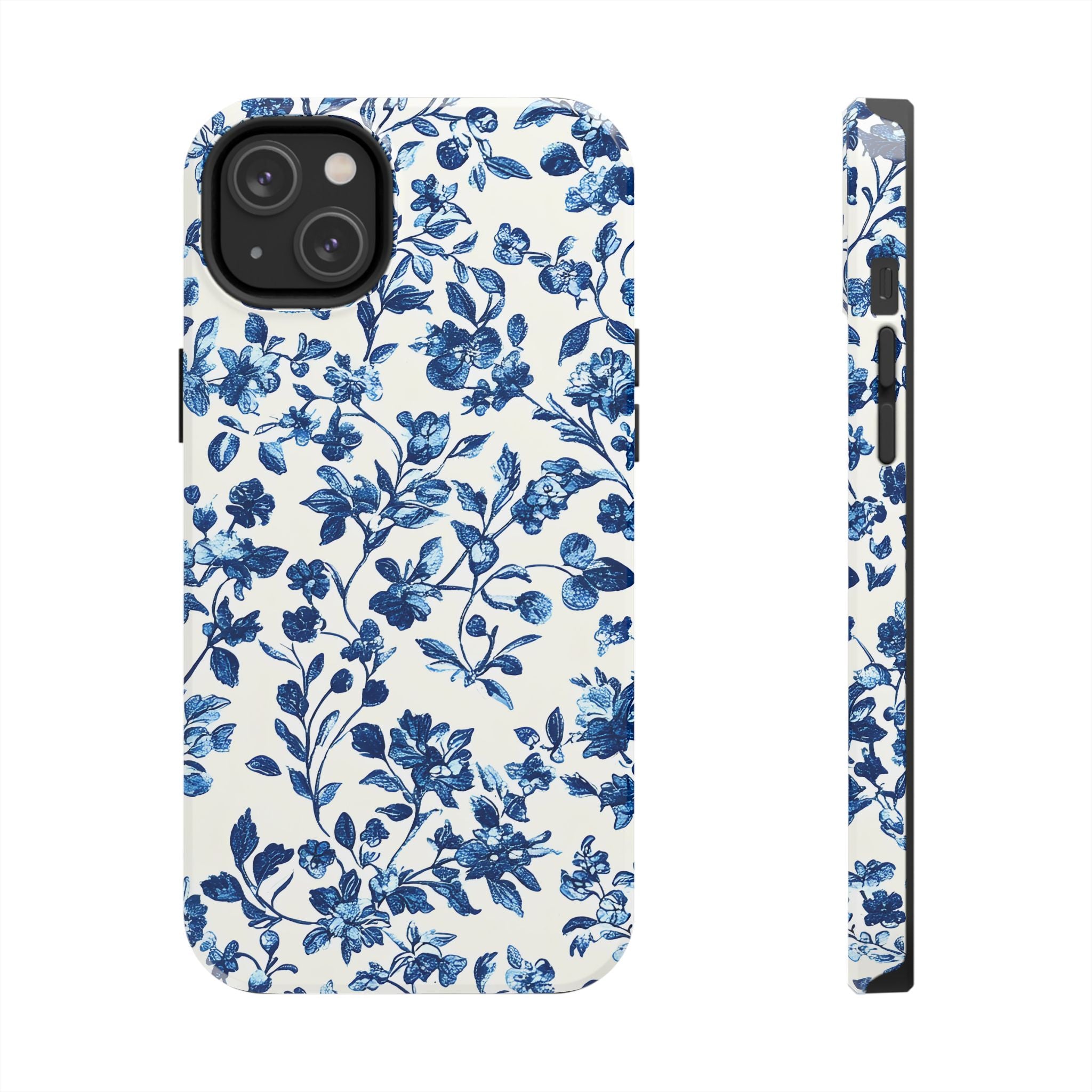 french-toile-floral-tough-phone-case-blue-phone-cover-protective-iphone-case-hard-shell-cellphone-case-vintage-design-phone-c