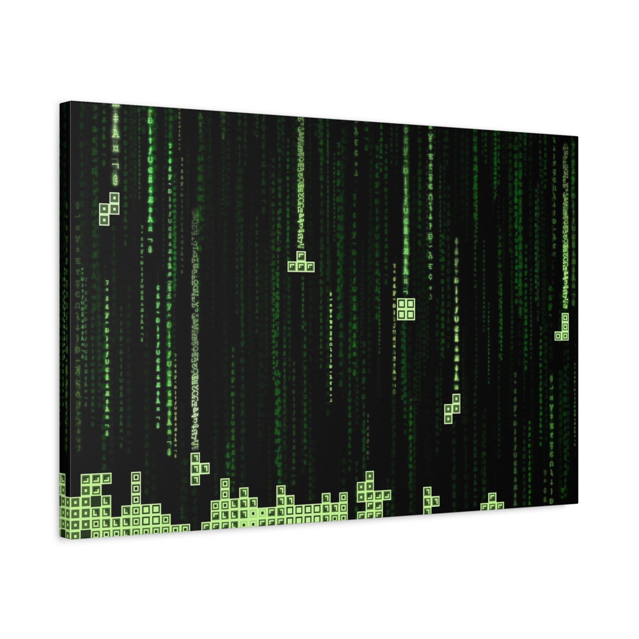 canvas-print-matrix-code-tetris-design-home-decor-wall-art-stretched-matte-canvas-unique-gift-idea-office-decoration