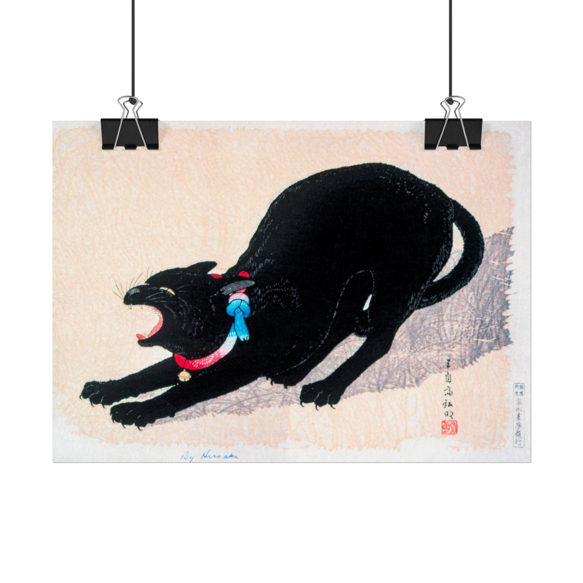 black-cat-hissing-by-hiroaki-takahashi-poster-print-classic-japanese-wall-art-living-room-decor-japandi-art-home-wall-decor