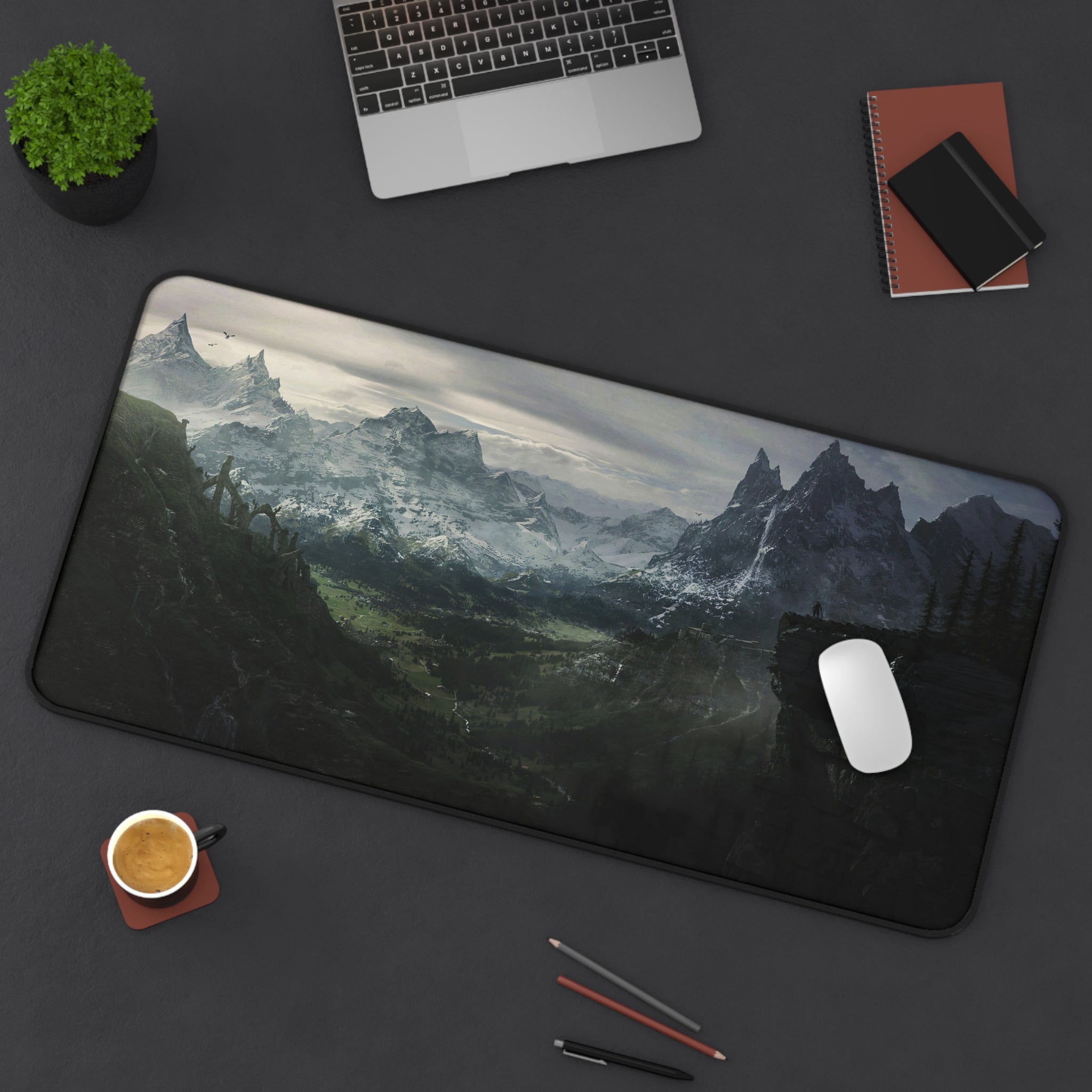 scenery-skyrim-cat-deskpad-the-elder-scrolls-oblivion-mousepad-dark-gaming-desk-mat-dragon-and-viking-warrior-