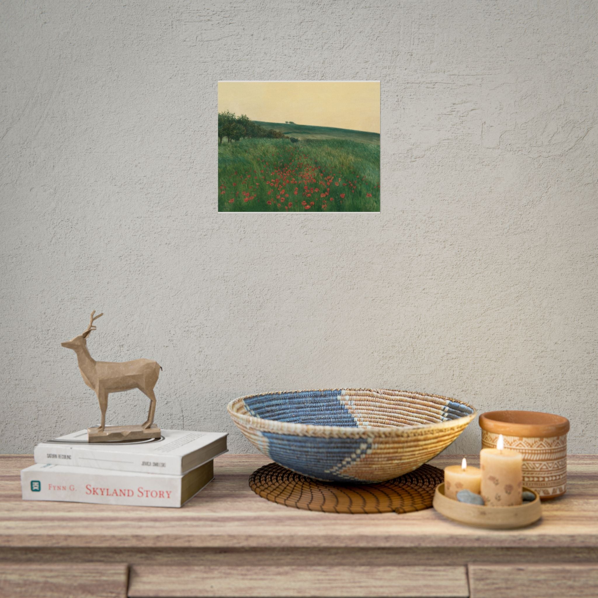 Frantisek Kavan, Fields Poster Print, Fields Landscape Painting, Red Poppies, Rustic Canvas Wall Art, Farmhouse Wall Decor