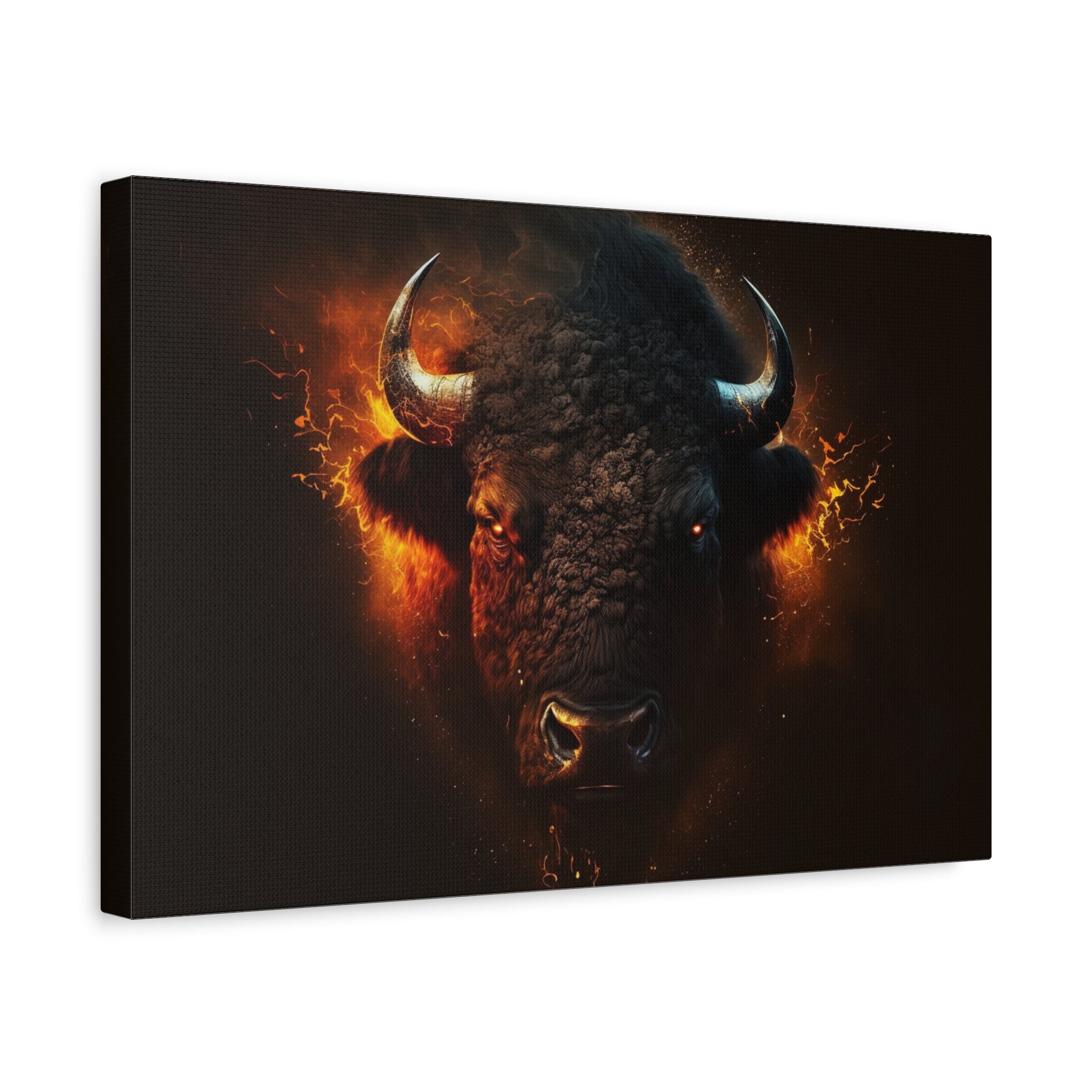 canvas-print-bison-art-wall-decor-buffalo-gift-wildlife-home-decoration-western-bison-painting-nature-lover-gift-farm-house-w