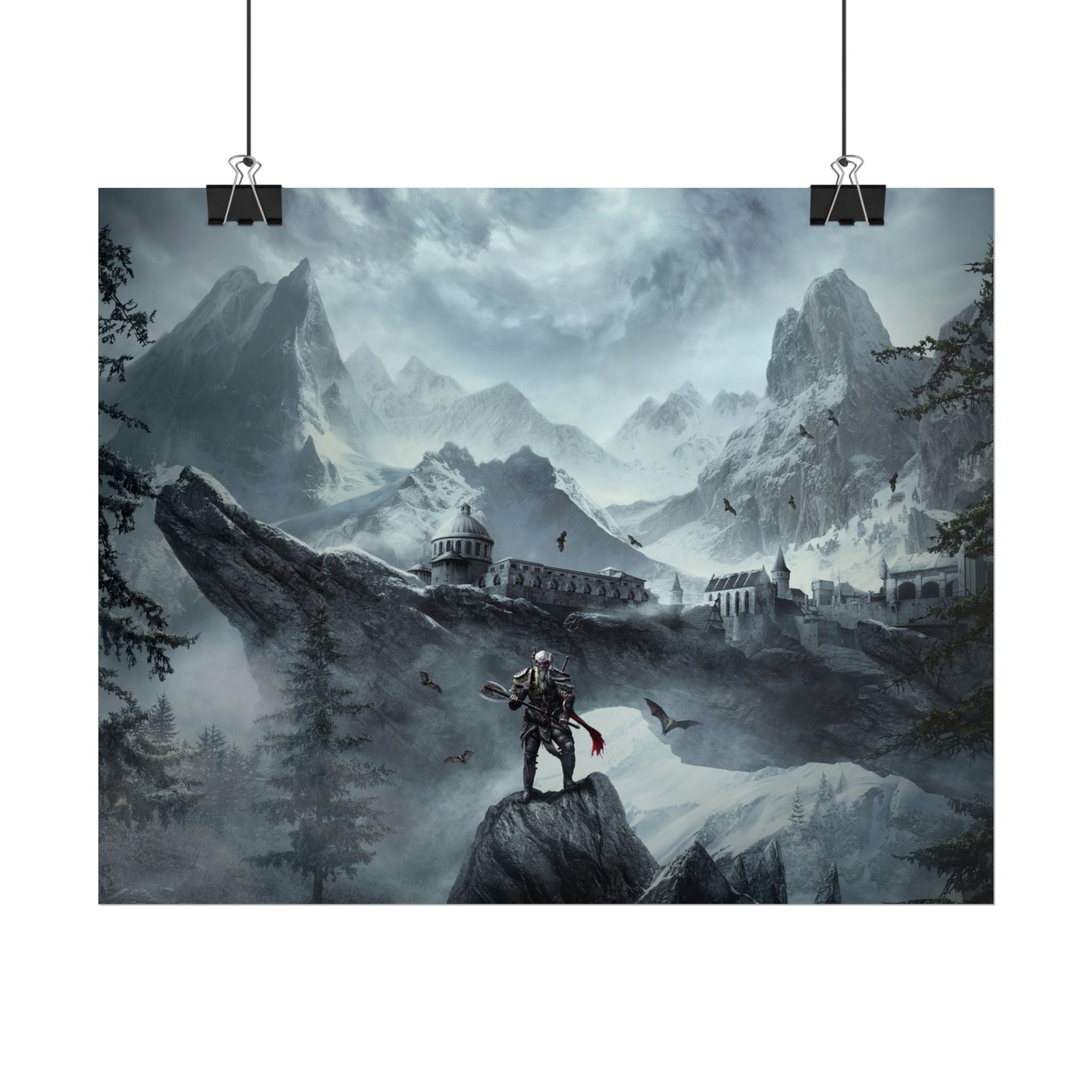 the-elder-scrolls-skyrim-poster-wall-art-dragon-game-poster-print-room-decor-viking-warrior-gaming-wall-art-sk
