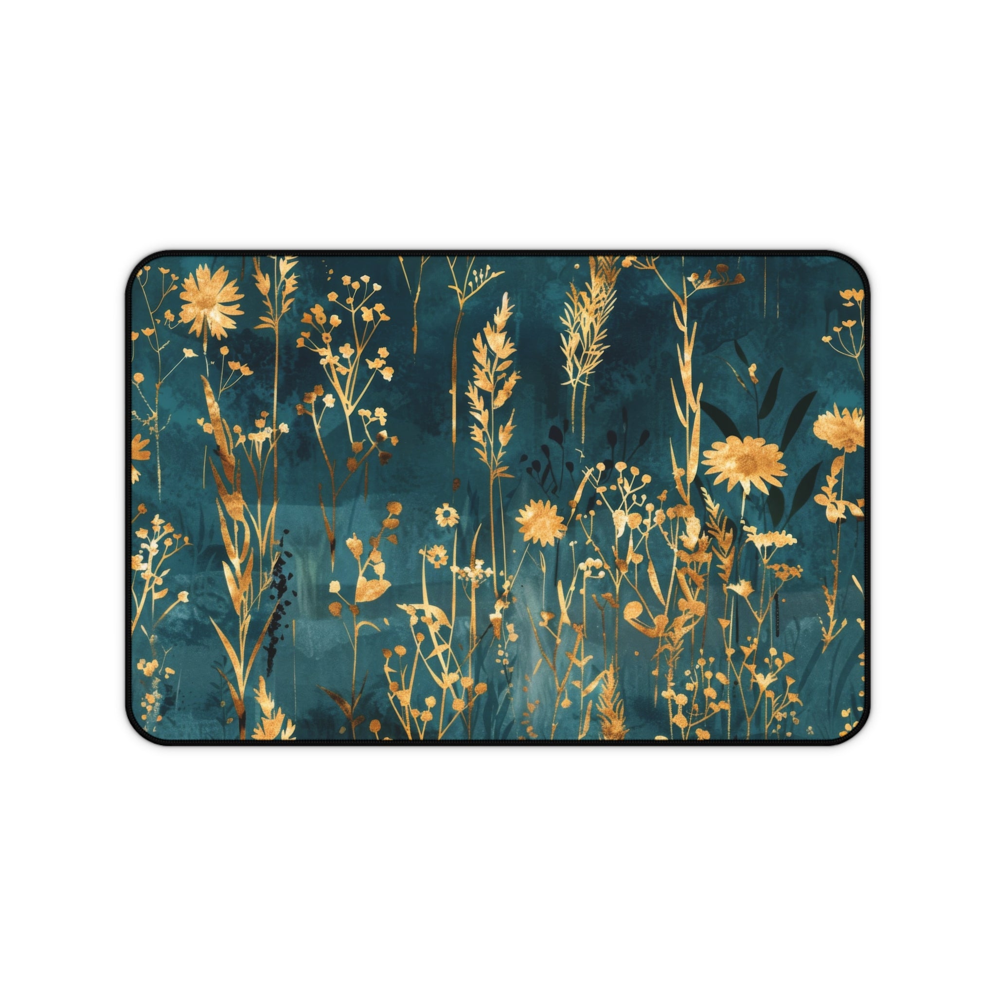 chic-gold-flower-mouse-pad-elegant-desk-accessory-stylish-desk-mat-for-home-office-turquoise-aesthetic-desk-pad