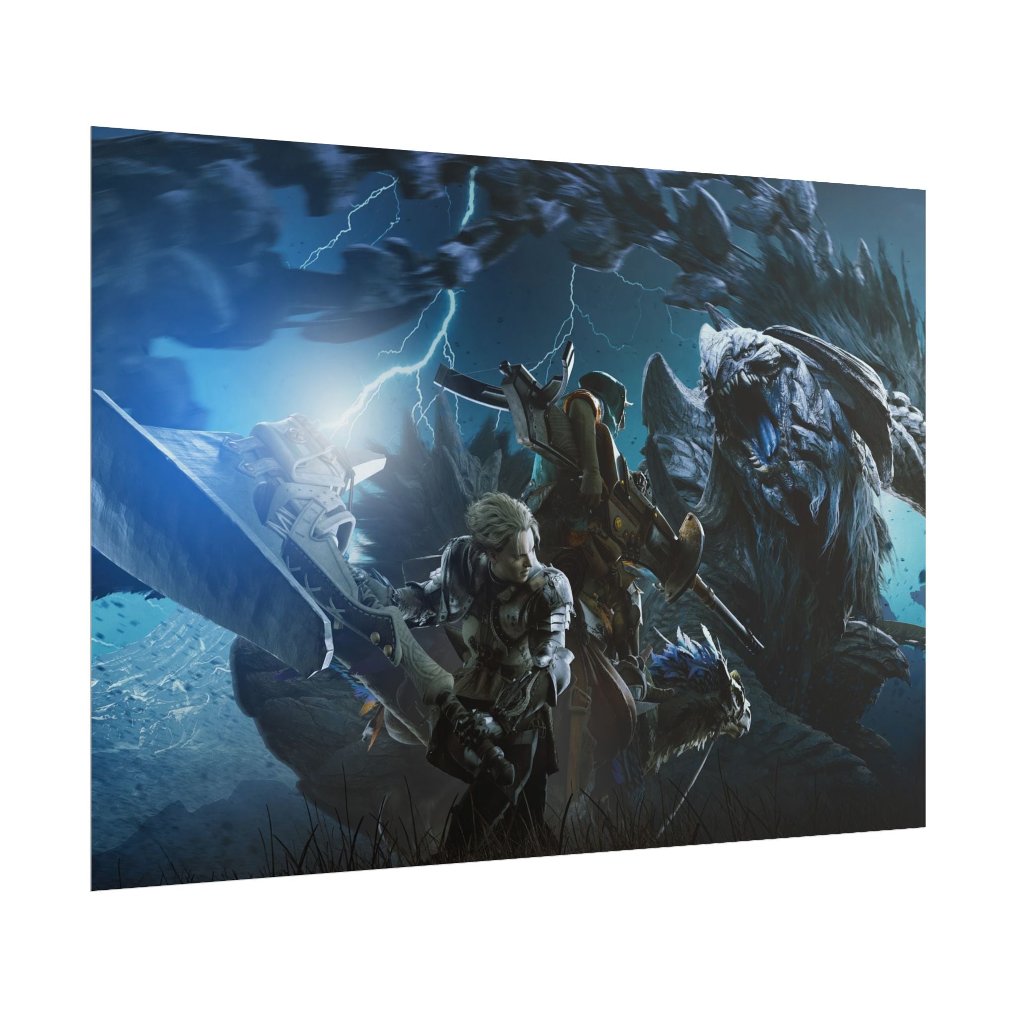 monster-hunter-poster-wall-art-matte-print-home-decor-gaming-poster-art-gamer-gift-video-game-art-hunter-fan
