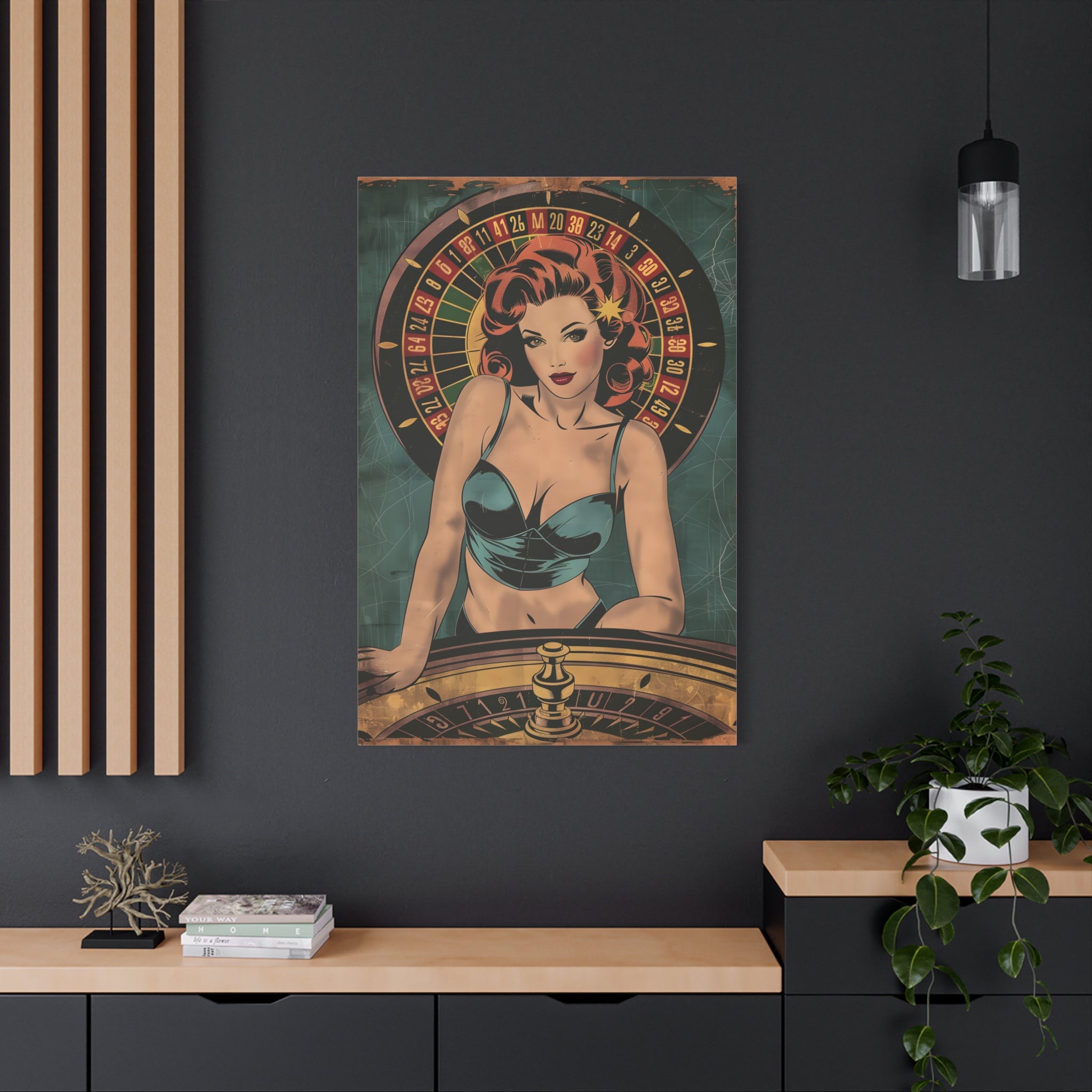 vintage-pin-up-girl-canvas-print-roulette-canvas-wall-art-retro-pinup-poster-pin-up-illustration-home-decor-wall-hanging