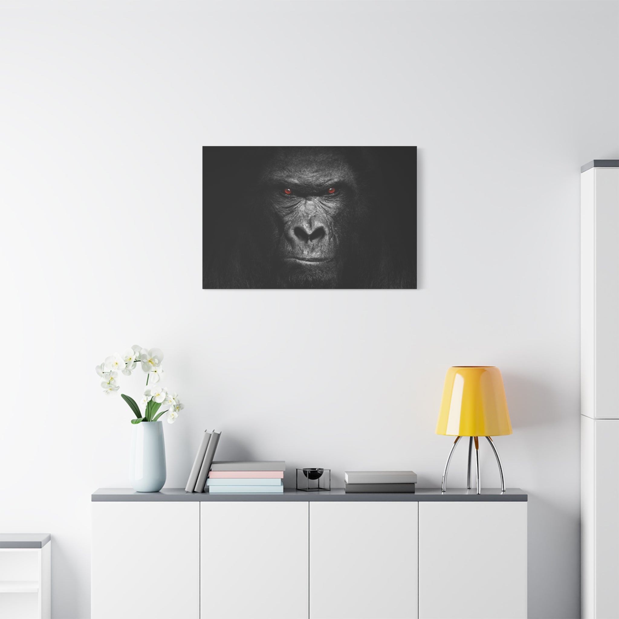 canvas-print-gorilla-face-wall-art-black-and-white-animal-decor-stretched-matte-canvas-wildlife-artwork-jungle-theme-room