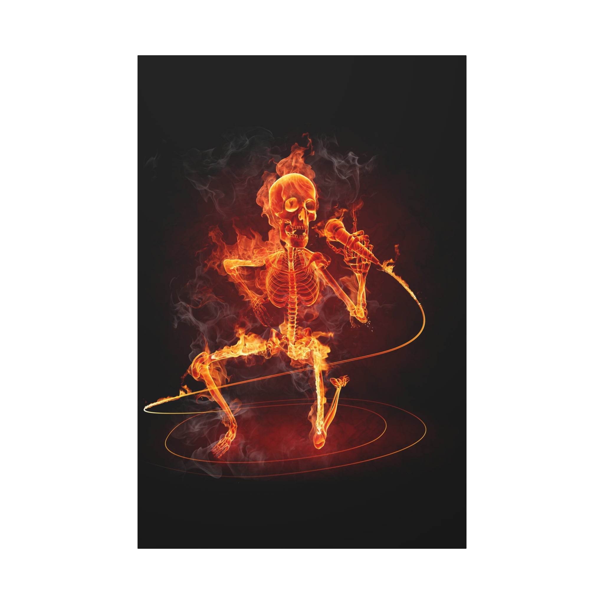 canvas-print-music-microphone-bones-fire-skull-home-decor-living-room-decor-rockn-roll-decor