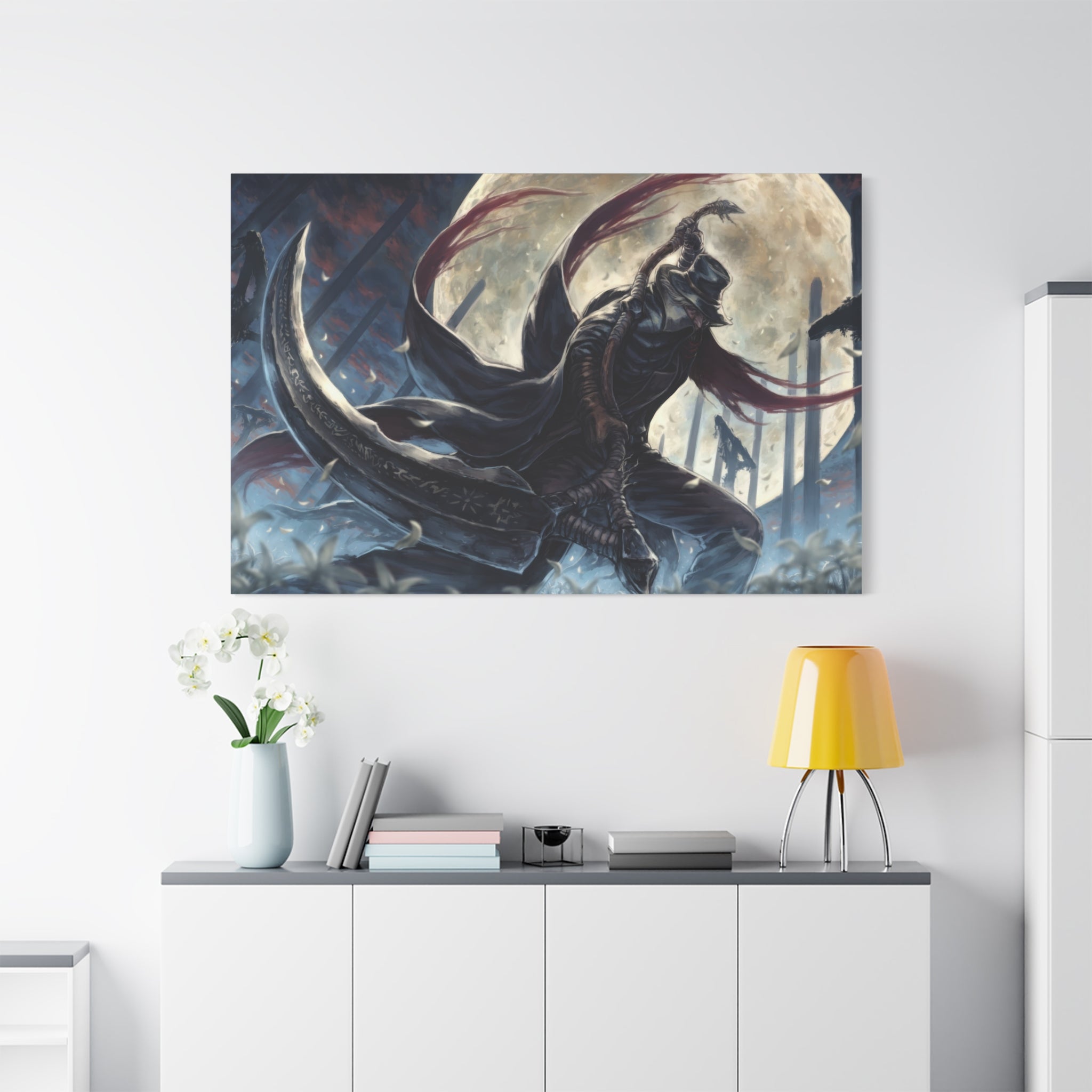 Bloodborne Gehrman The First Hunter Xlarge Canvas Wall Art — Stretched Home Decor, Game Wall Art Print