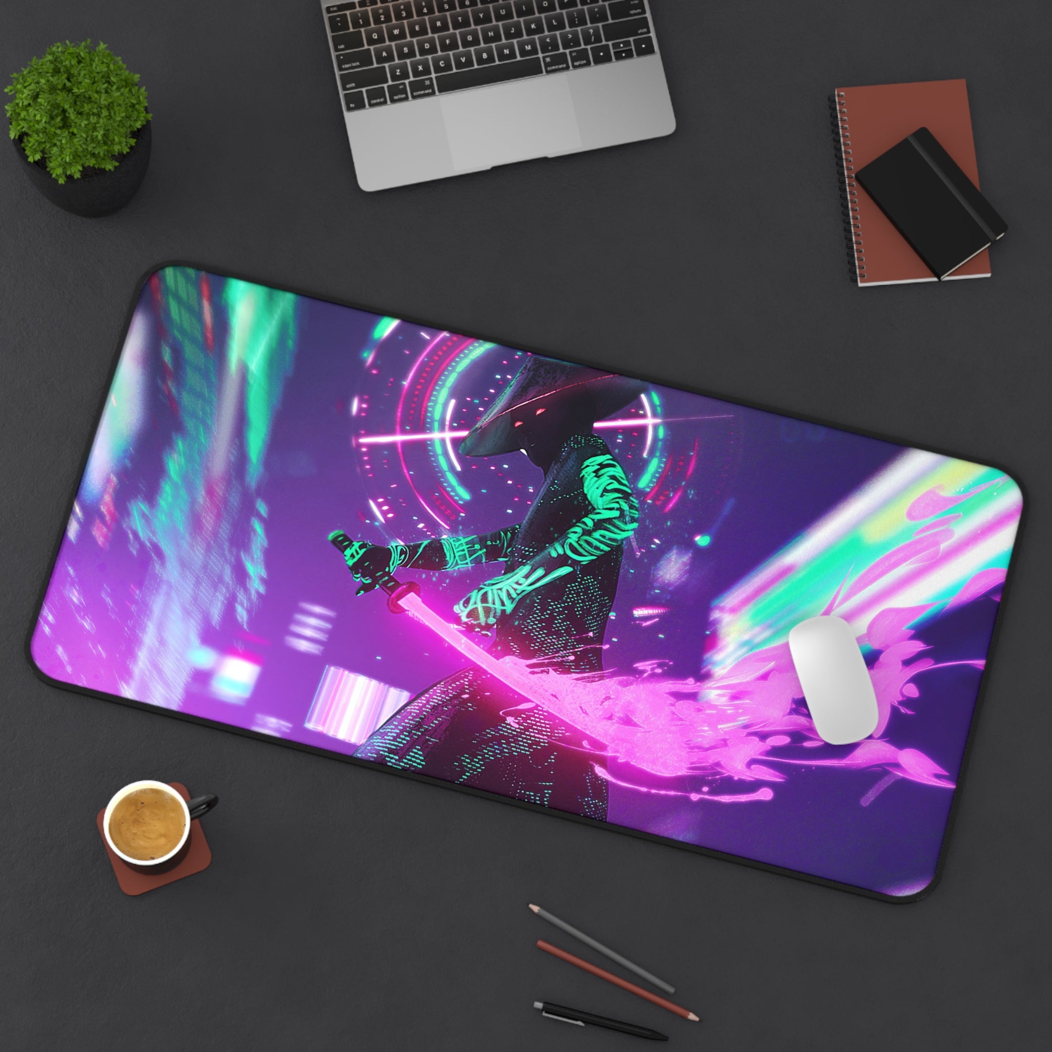 neon-cyberpunk-samurai-mouse-pad-large-gaming-desk-mat-fantasy-protective-desk-pad-japanese-desk-accessory