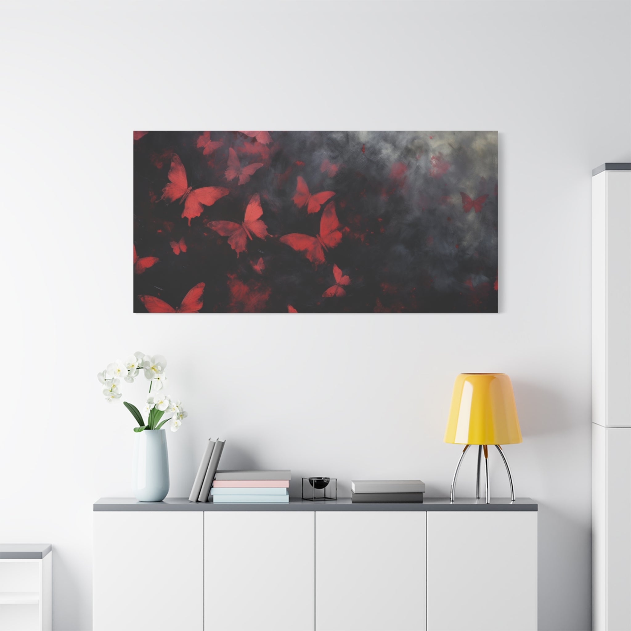 canvas-print-red-butterfly-brush-strokes-elegant-living-room-decor-housewarming-gift-canvas-wall-art-abstract-paintings
